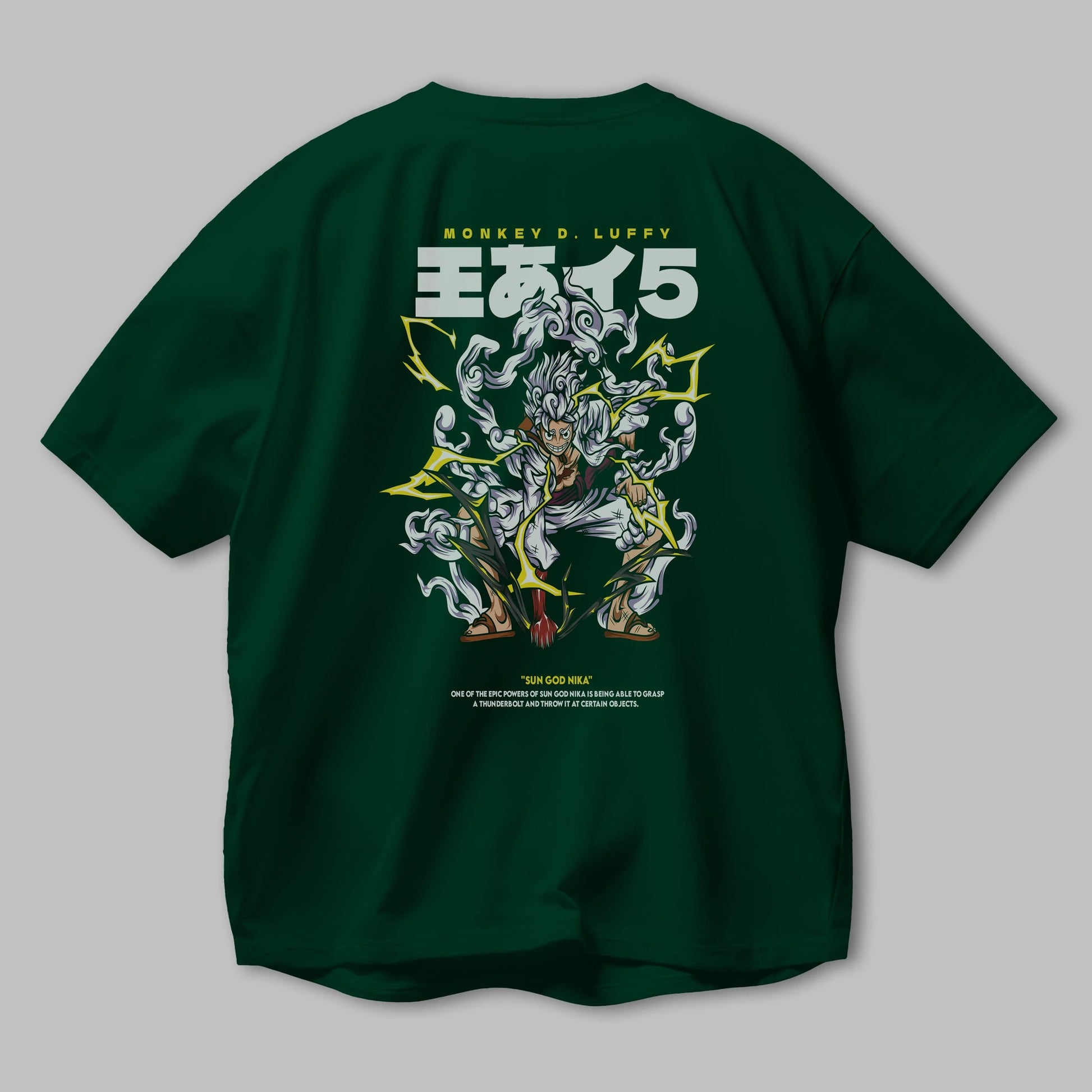Monkey D. Luffy Anime Arka Baskılı Oversize t-shirt Erkek Kadın Unisex