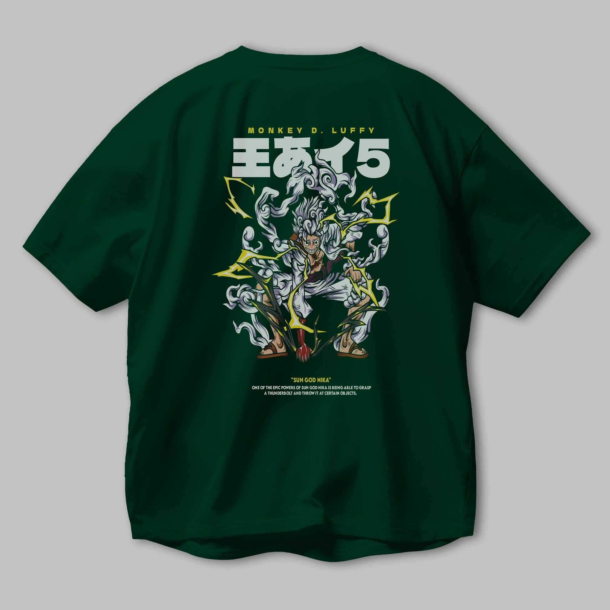 Monkey D. Luffy Anime Arka Baskılı Oversize t-shirt Erkek Kadın Unisex