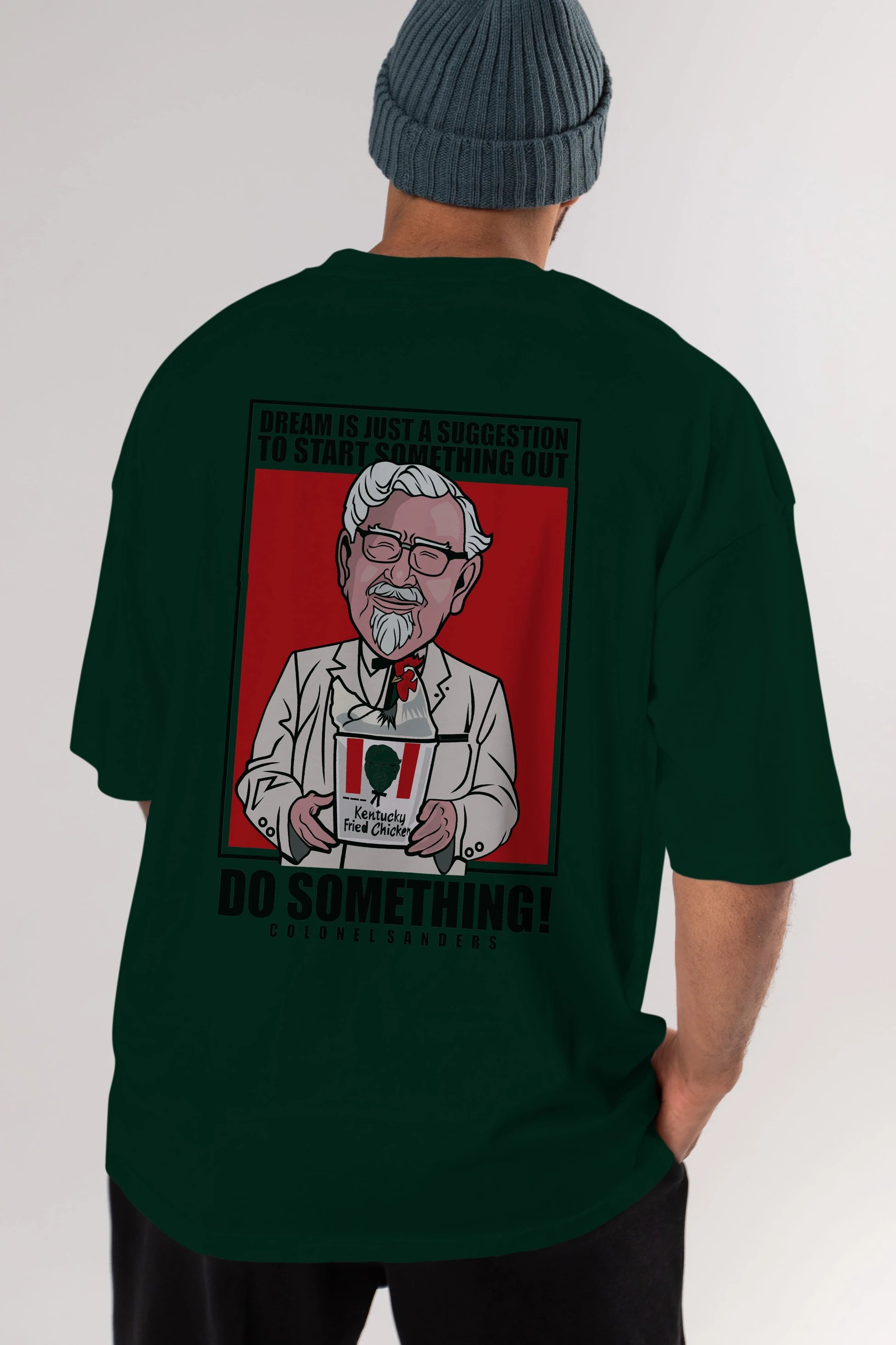 Colonel Sanders Arka Baskılı Oversize t-shirt Erkek Kadın Unisex %100 Pamuk tişort