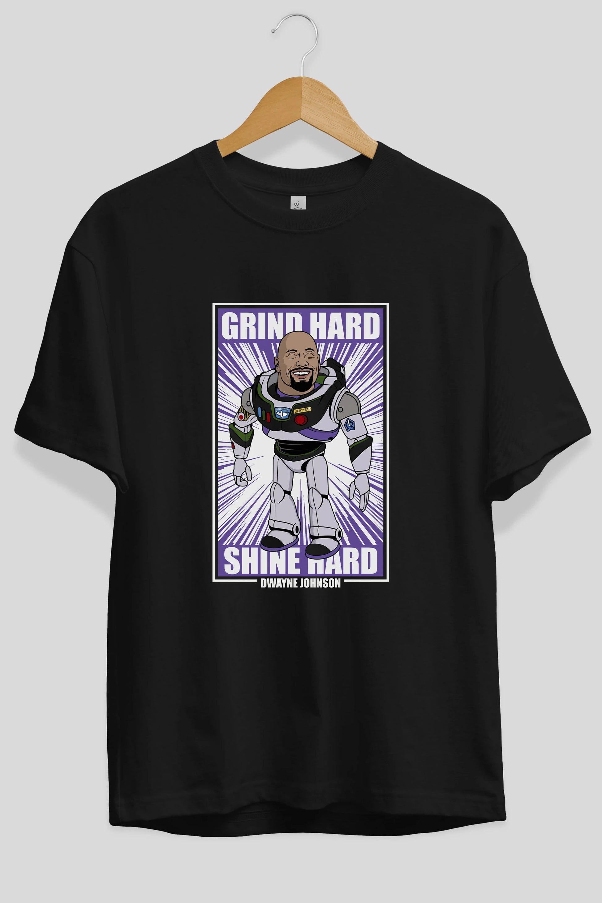 Dwayne Johnson Buzz Lightyear Ön Baskılı Oversize t-shirt Erkek Kadın Unisex %100 Pamuk tişort