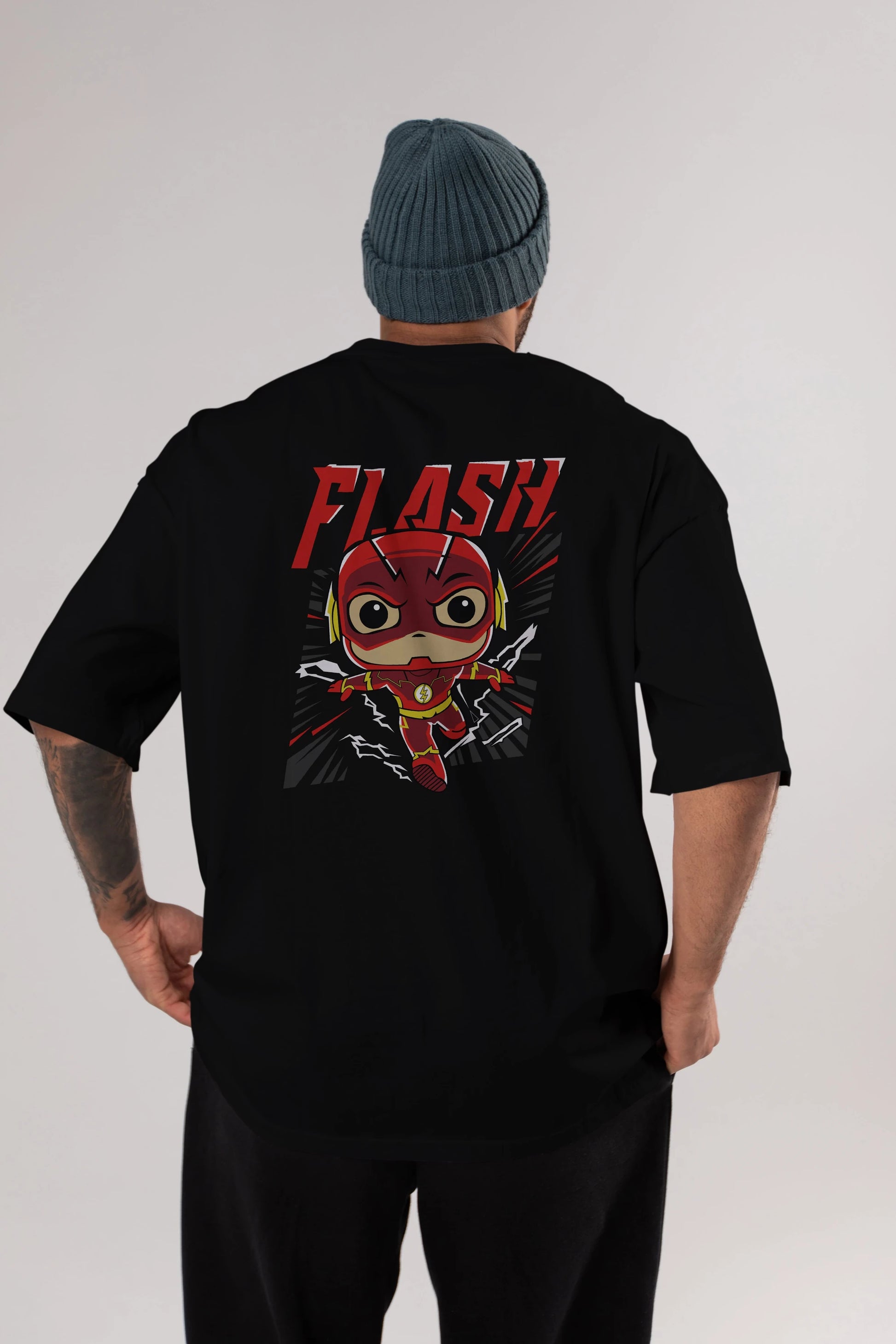 Flash Avengers (4) Arka Baskılı Oversize t-shirt Erkek Kadın Unisex %100 Pamuk Bisiklet Yaka tişort