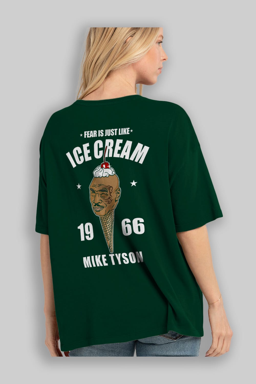 Tyson Ice Cream Arka Baskılı Oversize t-shirt Erkek Kadın Unisex %100 Pamuk tişort
