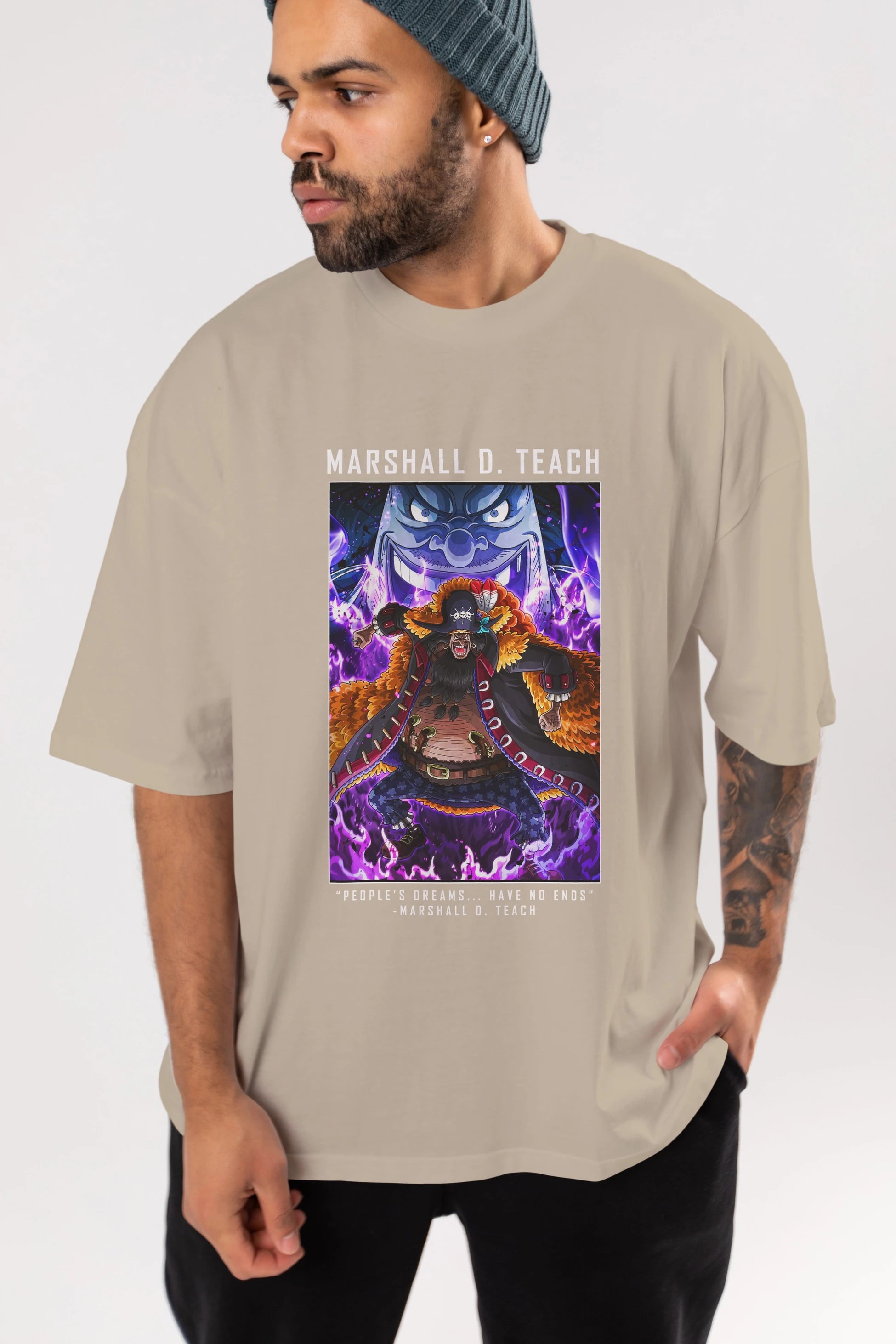 Blackbeard Anime Ön Baskılı Oversize t-shirt Erkek Kadın Unisex