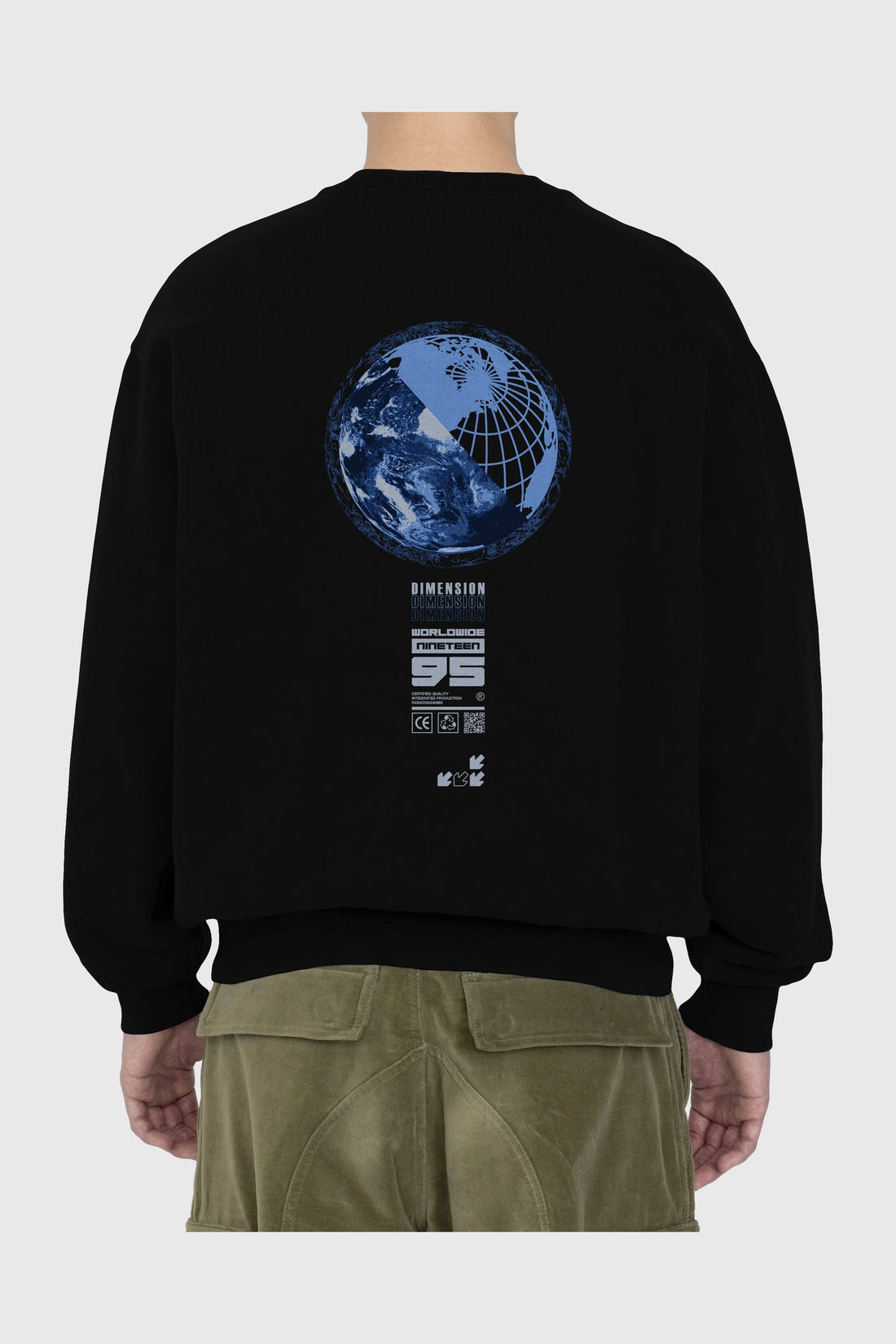 Dimension 95 Arka Baskılı Oversize Sweatshirt Erkek Kadın Unisex