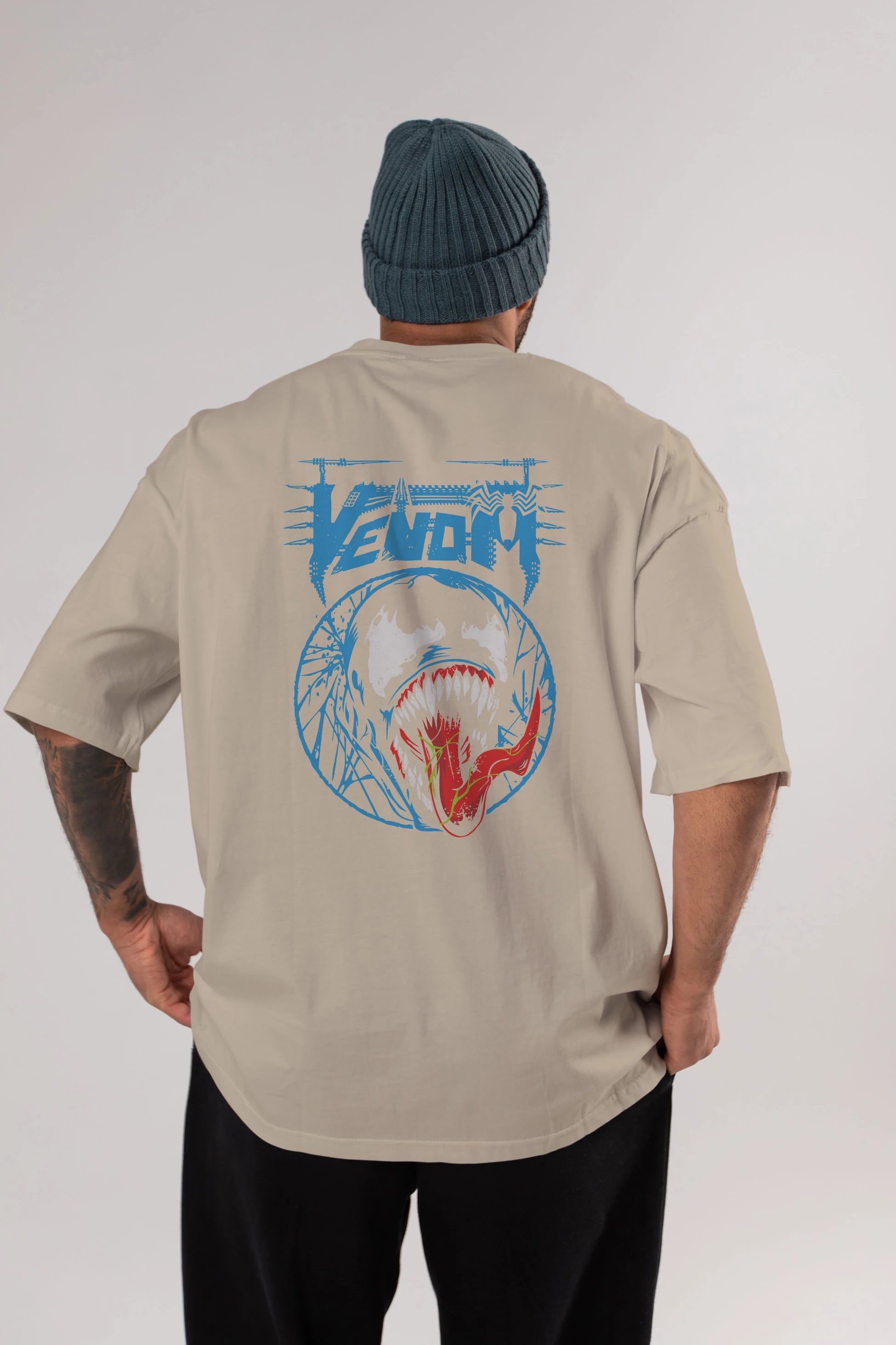 Venom (23) Arka Baskılı Oversize t-shirt Erkek Kadın Unisex %100 Pamuk Bisiklet Yaka tişort