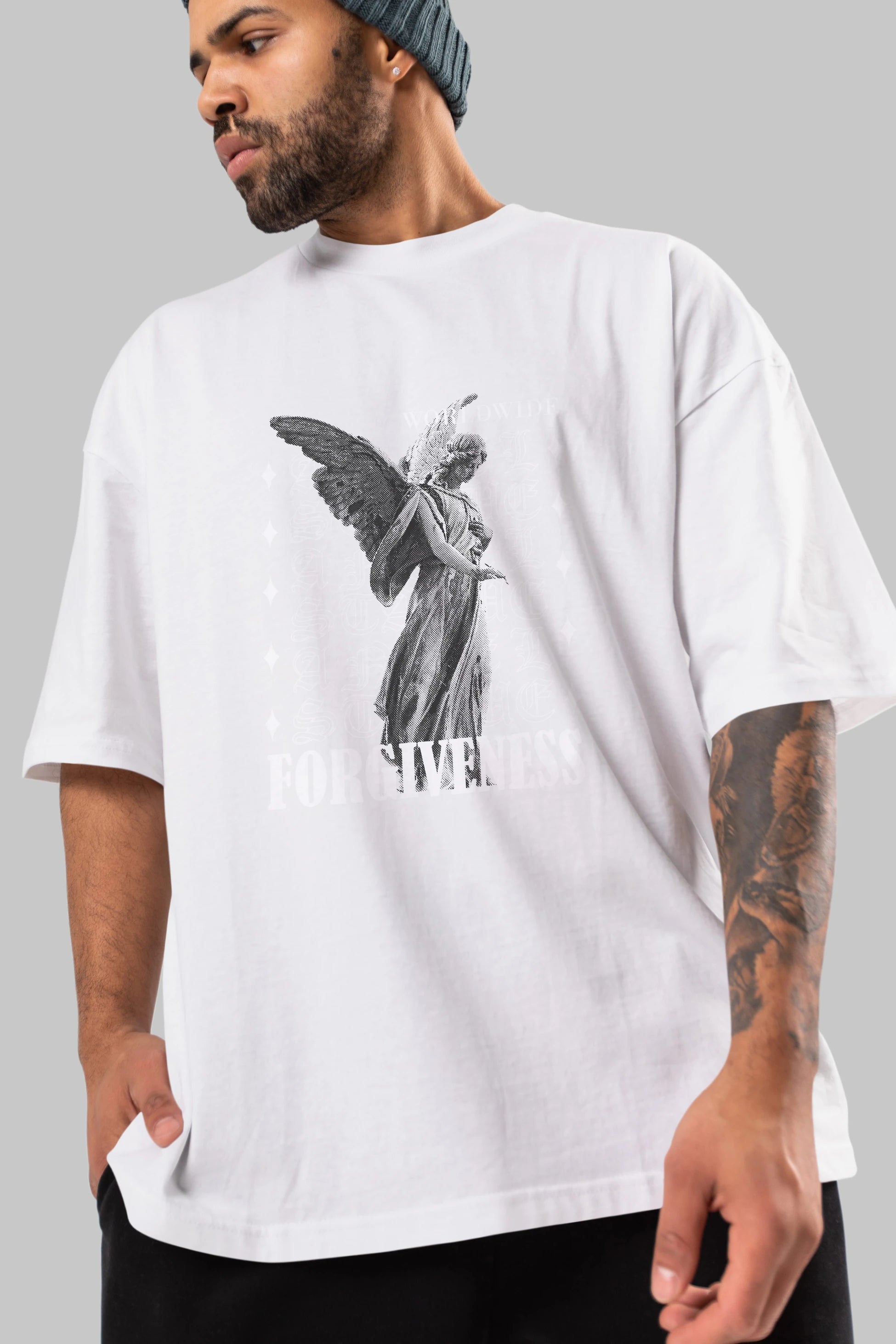 Angel Forgiveness Ön Baskılı Oversize t-shirt Erkek Kadın Unisex