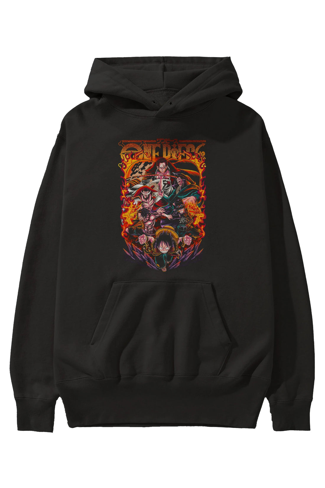 ONE PIECE (3) Anime Ön Baskılı Hoodie Oversize Kapüşonlu Sweatshirt Erkek Kadın Unisex