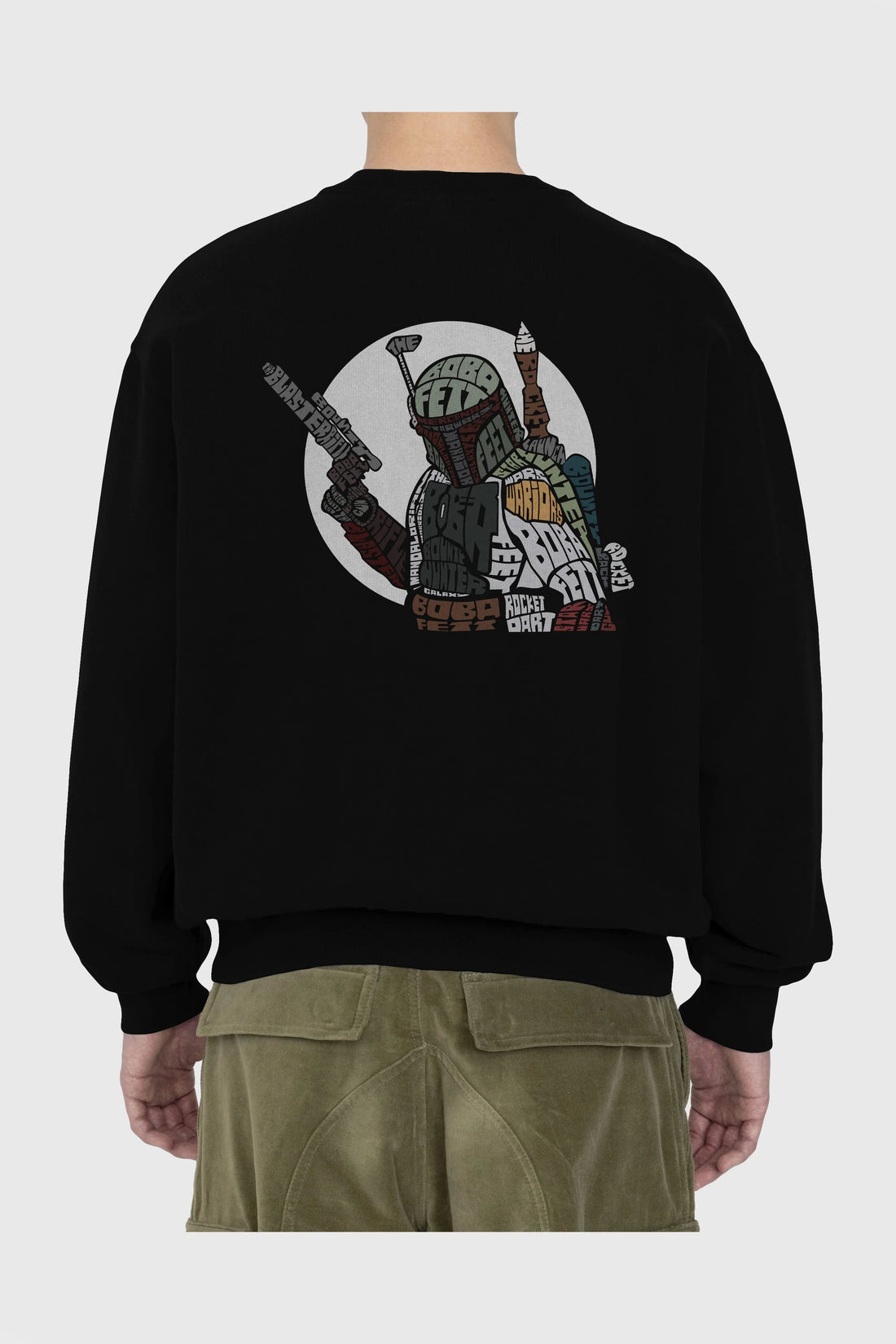 Boba Fett Arka Baskılı Oversize Sweatshirt Erkek Kadın Unisex