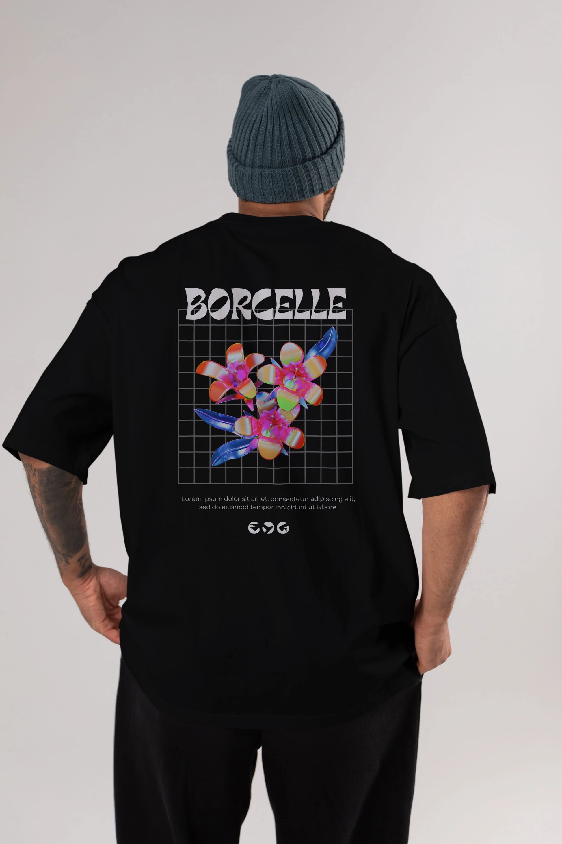 Borcelle Streetwear Arka Baskılı Oversize t-shirt Erkek Kadın Unisex