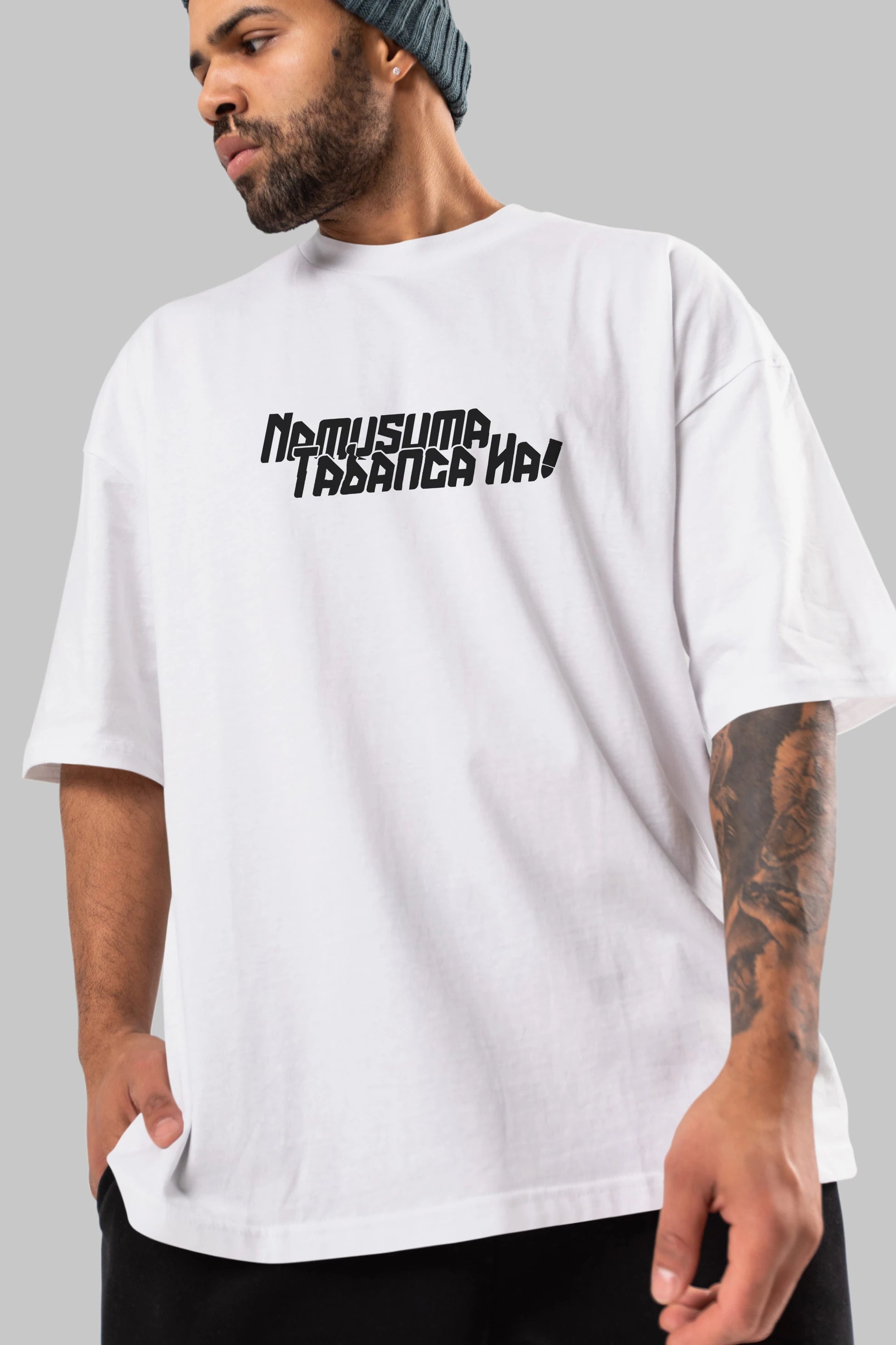 Namusuma Tabanca Ha Ön Baskılı Oversize t-shirt %100 pamuk Erkek Kadın Unisex