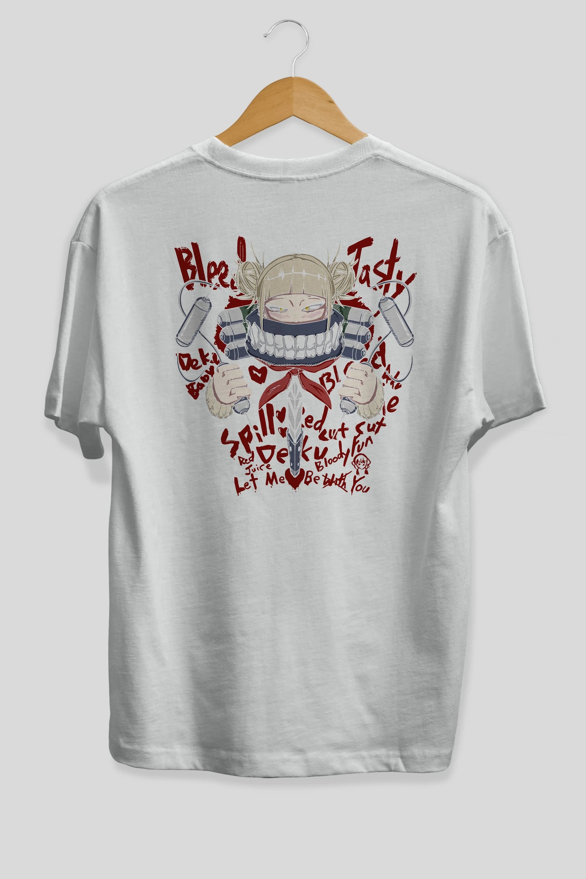 Himiko Toga 1 Anime Arka Baskılı Oversize t-shirt Erkek Kadın Unisex