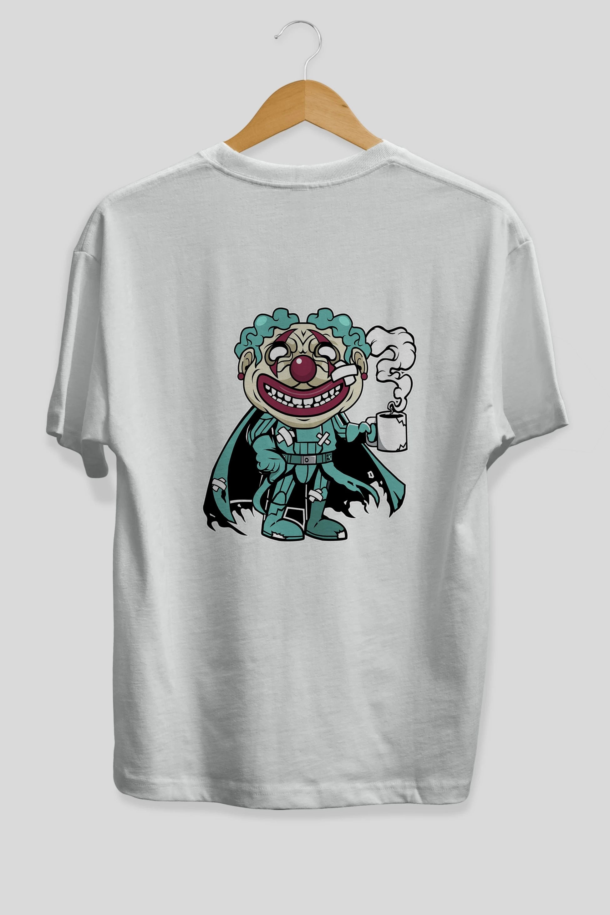Super Clown Arka Baskılı Oversize t-shirt Erkek Kadın Unisex %100 Pamuk tişort