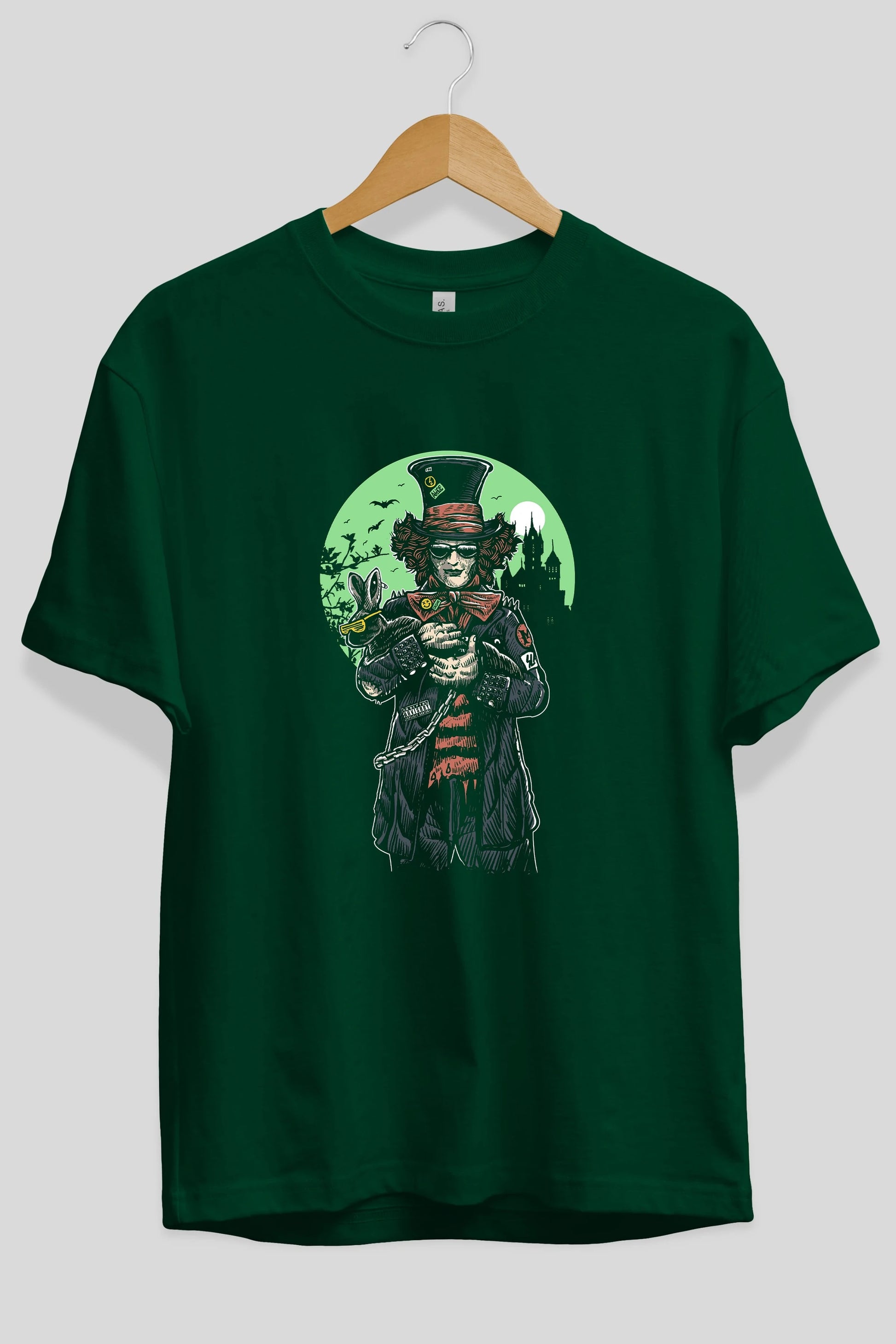 Mad Hatter Ön Baskılı Oversize t-shirt Erkek Kadın Unisex %100 Pamuk tişort