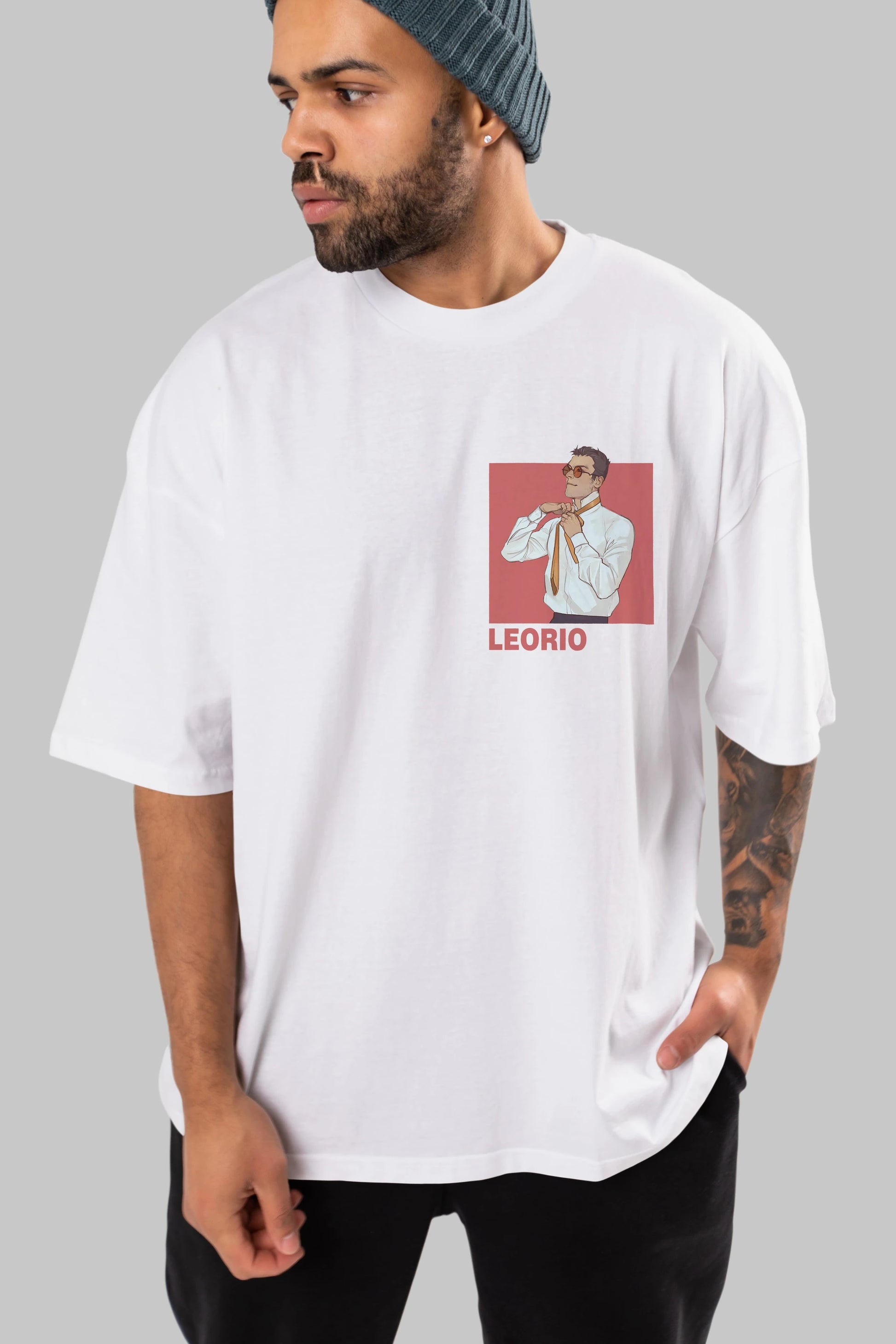 Leorio Paladiknight 5 Ön Sol Baskılı Oversize t-shirt Erkek Kadın Unisex %100 Pamuk Bisiklet Yaka tişort