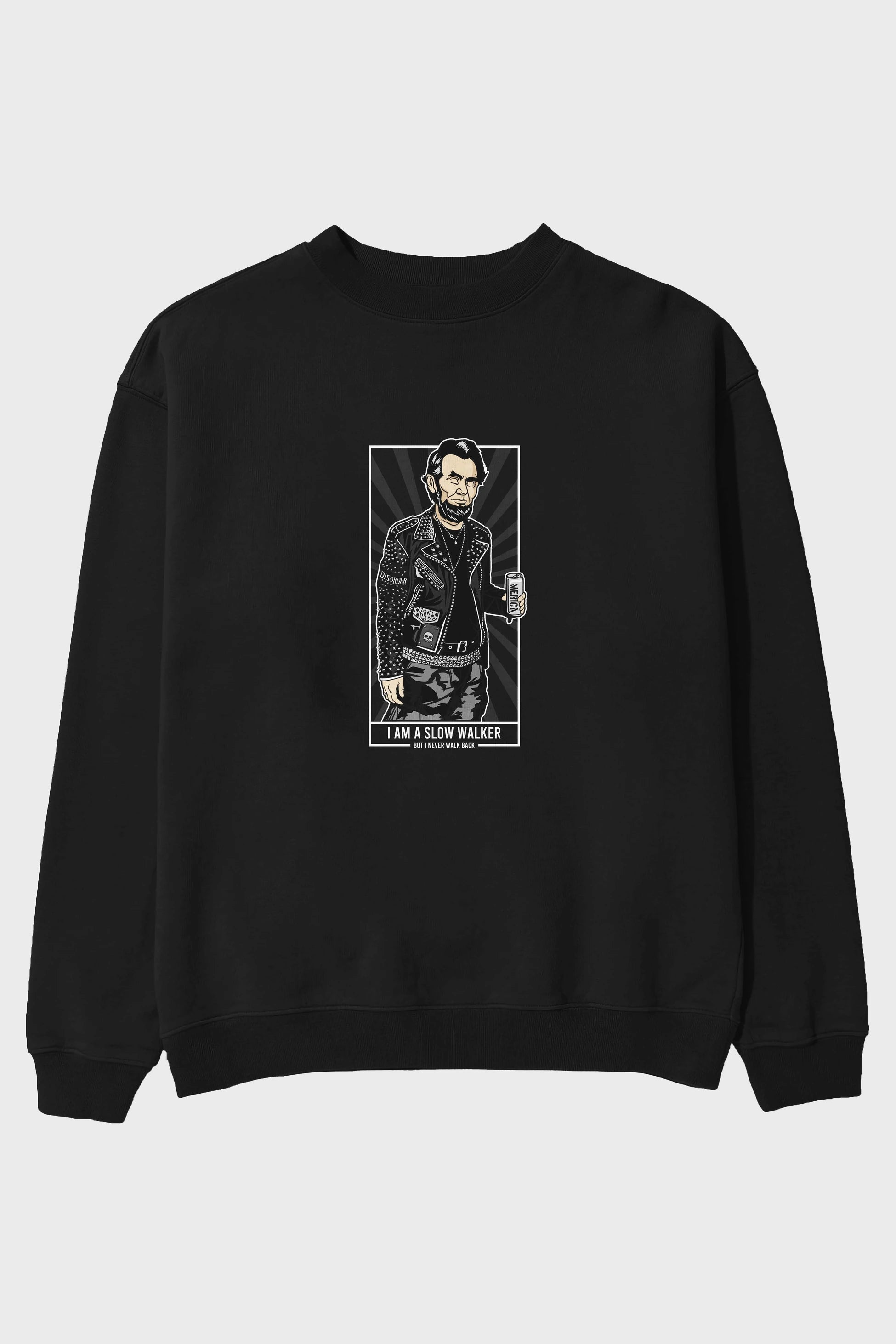 Lincoln Street Punk Ön Baskılı Oversize Sweatshirt Erkek Kadın Unisex