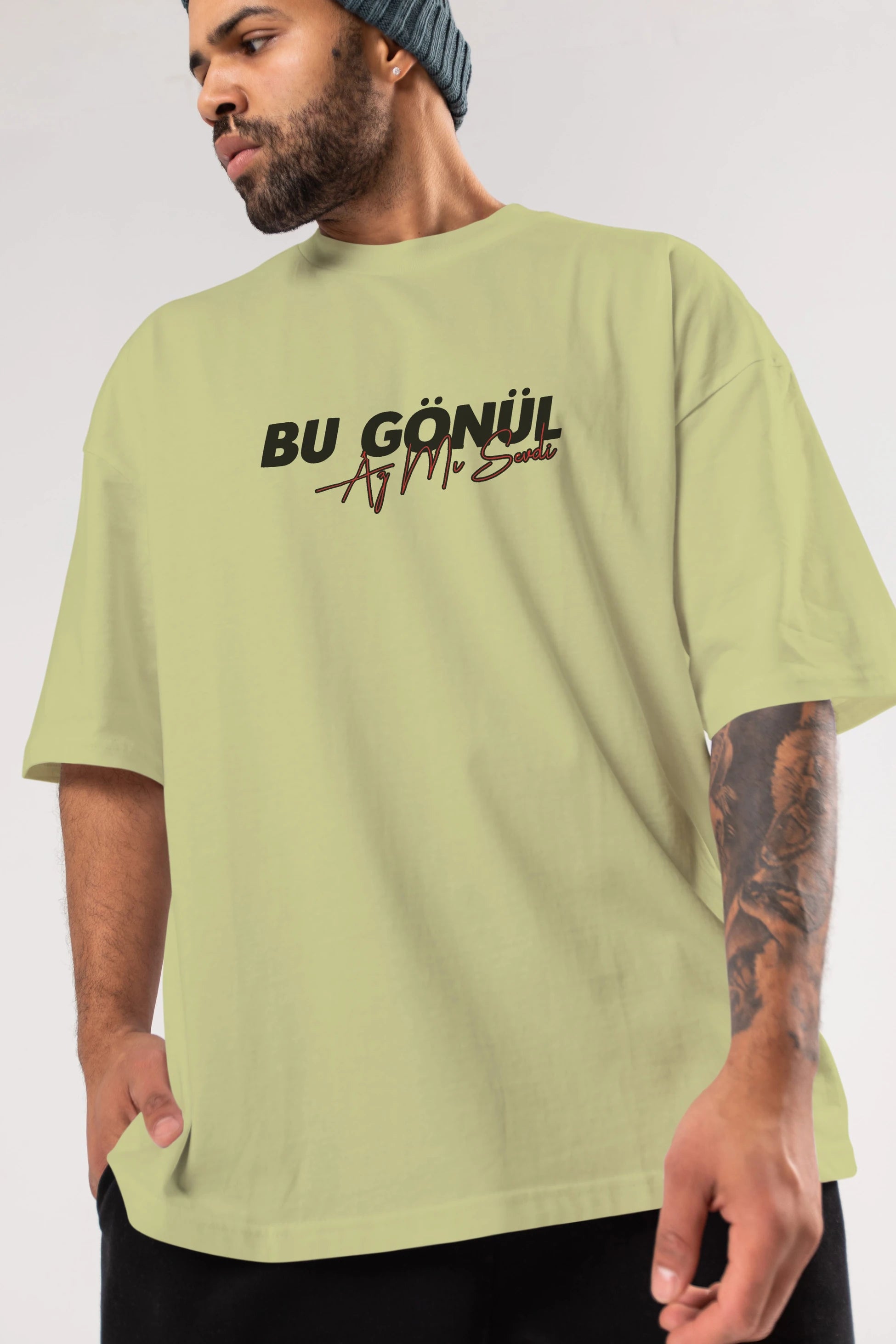 Bu Gönül Az Mı Sevdi Ön Baskılı Oversize t-shirt %100 pamuk Erkek Kadın Unisex