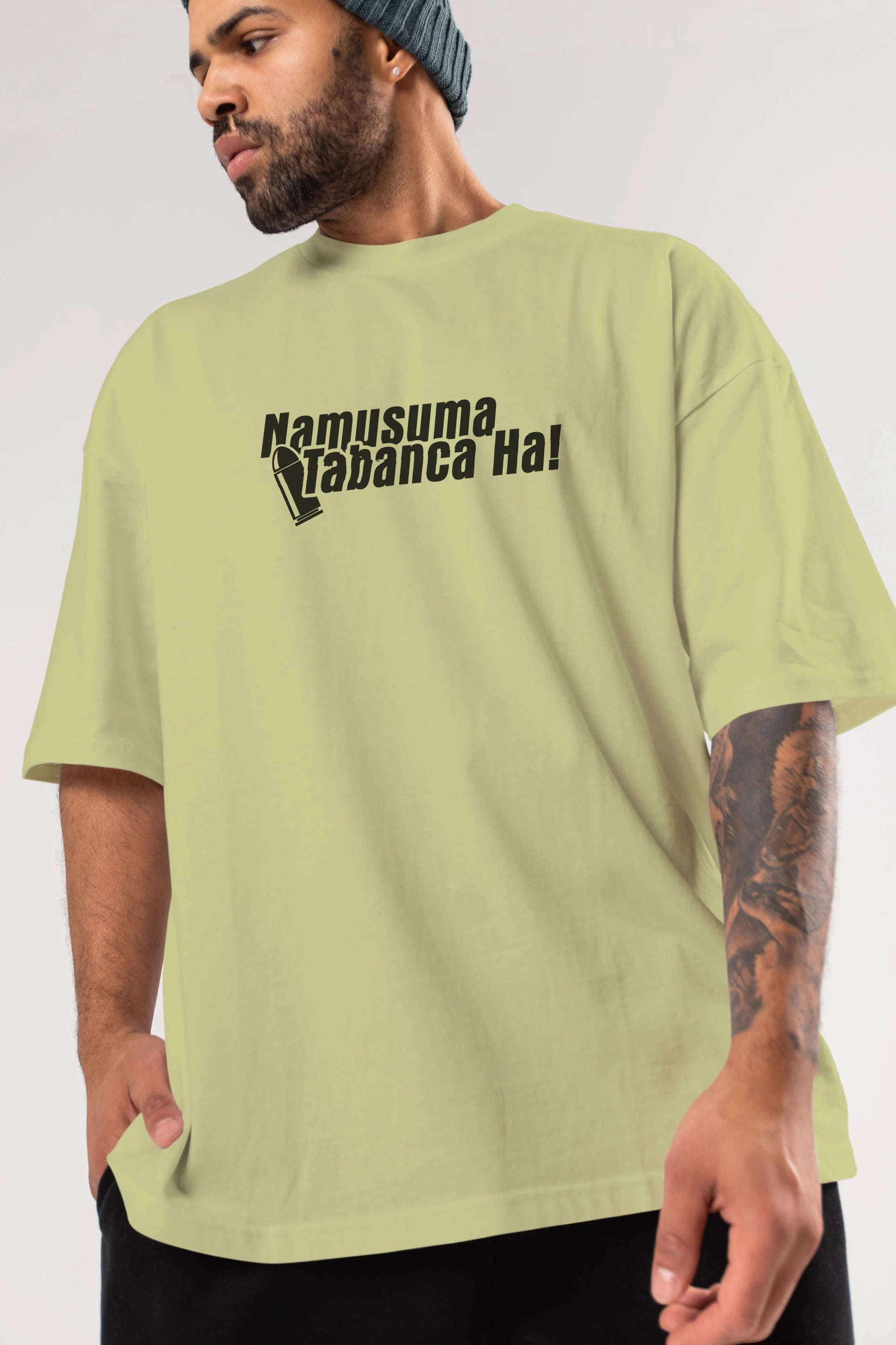 Namusuma Tabanca Ön Baskılı Oversize t-shirt %100 pamuk Erkek Kadın Unisex