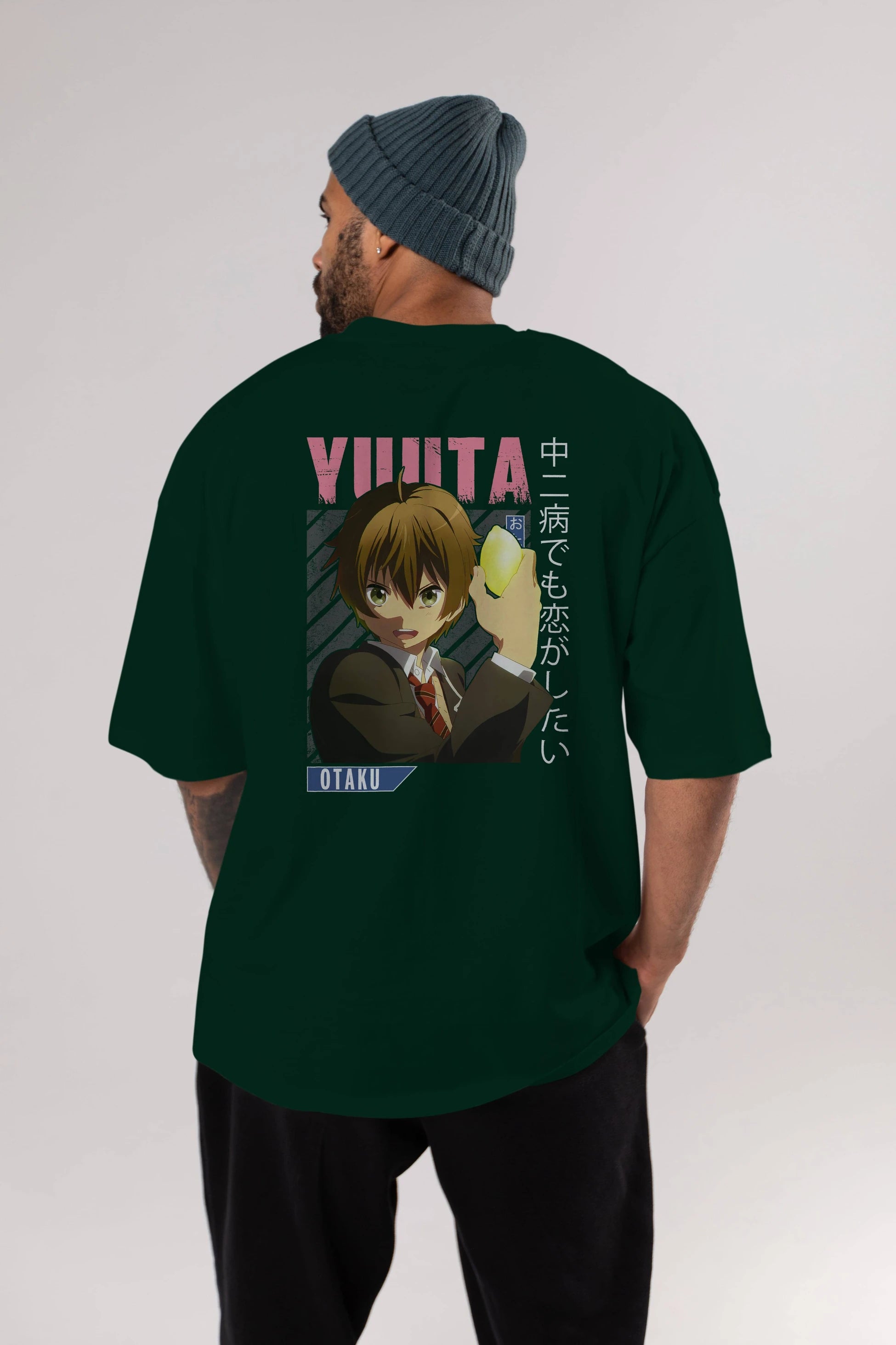 Yuuta Togashi 2 Anime Arka Baskılı Oversize t-shirt Erkek Kadın Unisex