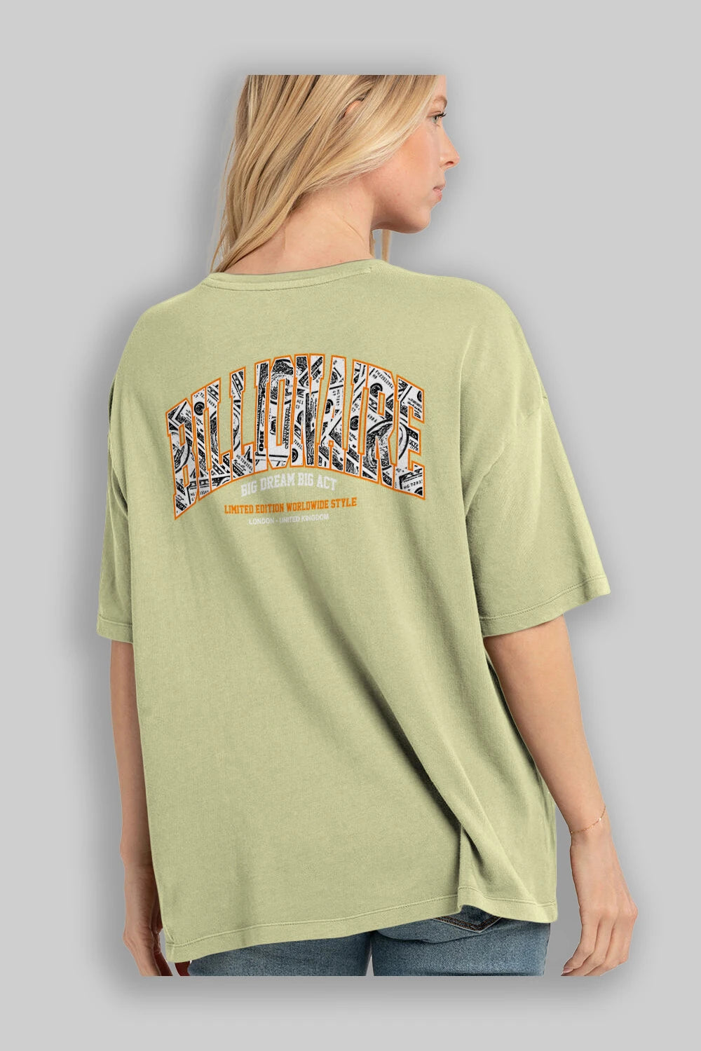 Billionaire Arka Baskılı Oversize t-shirt Erkek Kadın Unisex