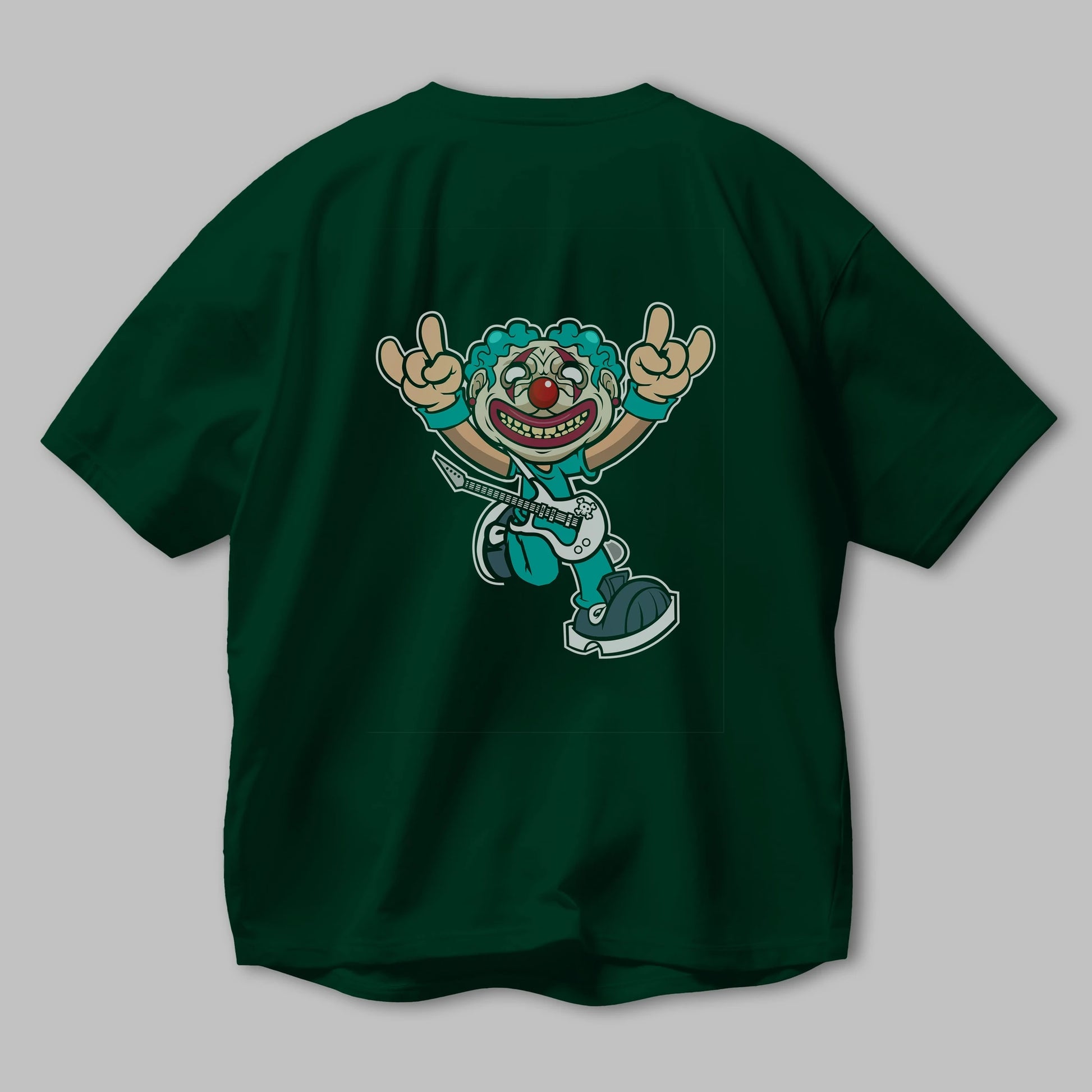 Clown Punk Arka Baskılı Oversize t-shirt Erkek Kadın Unisex %100 Pamuk tişort