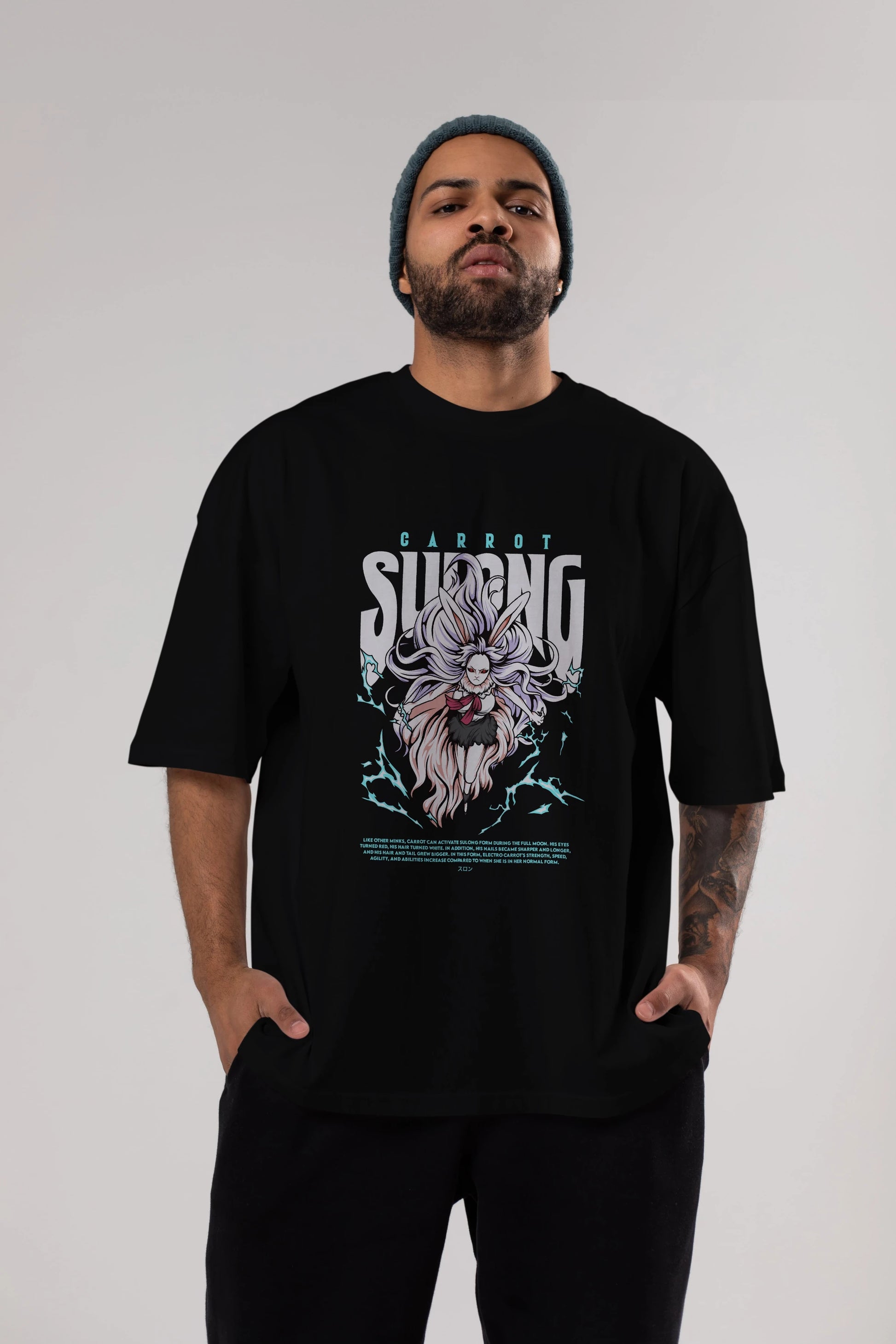 Carrot Sulong Anime Ön Baskılı Oversize t-shirt %100 pamuk Erkek Kadın Unisex