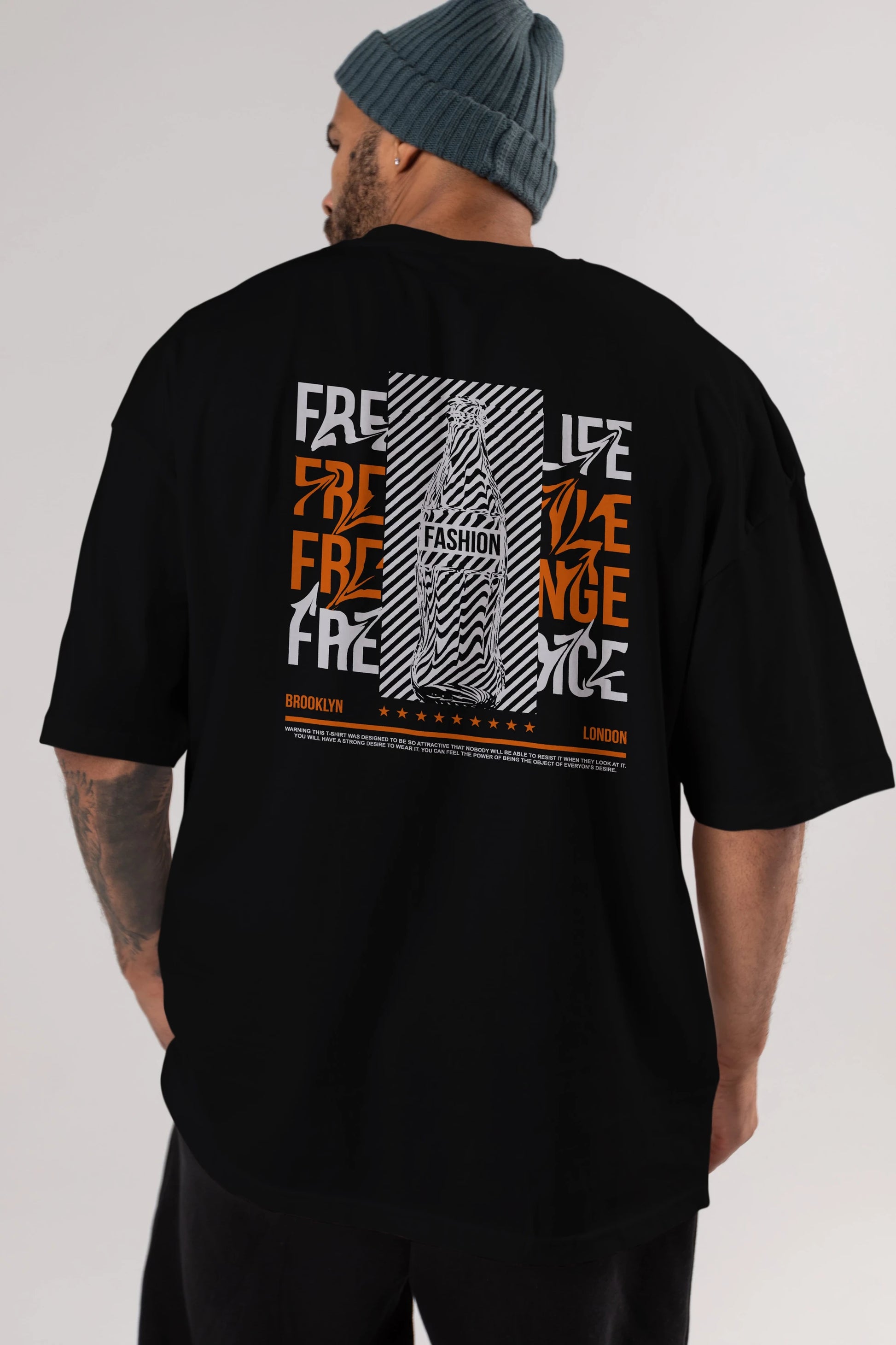 Freedom Life Arka Baskılı Oversize t-shirt Erkek Kadın Unisex