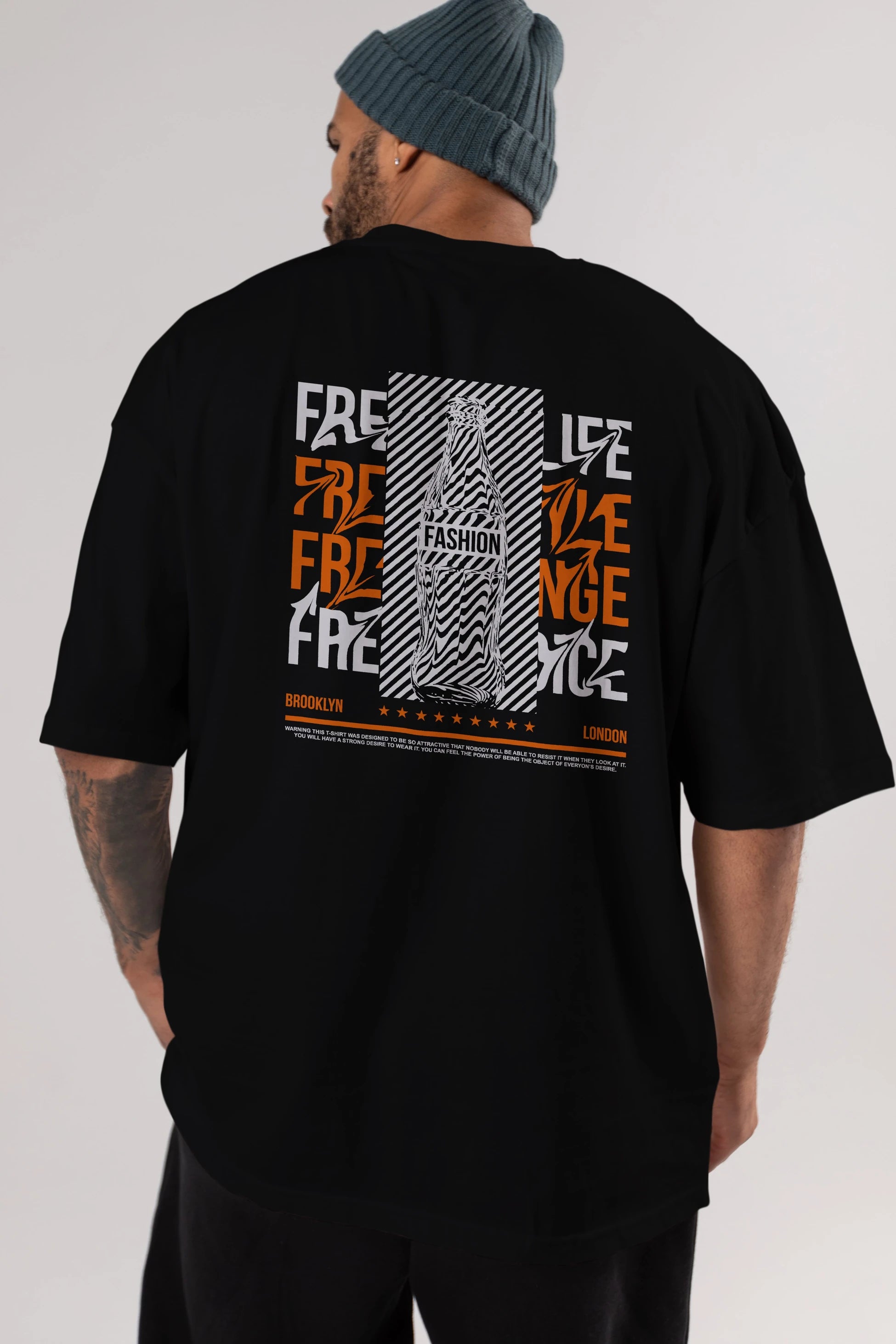 Freedom Life Arka Baskılı Oversize t-shirt Erkek Kadın Unisex