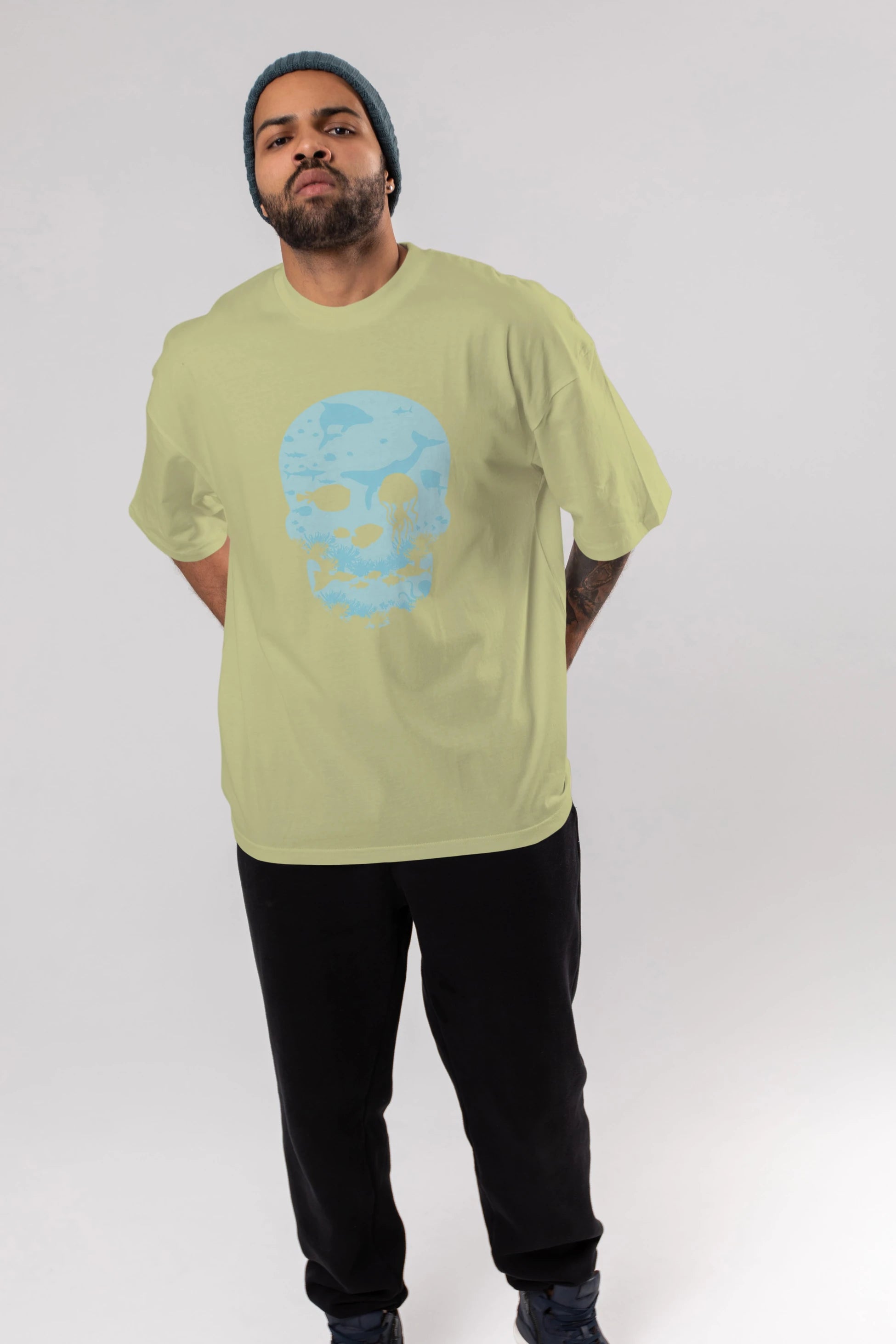 Dead Sea Ön Baskılı Oversize t-shirt %100 pamuk Erkek Kadın Unisex