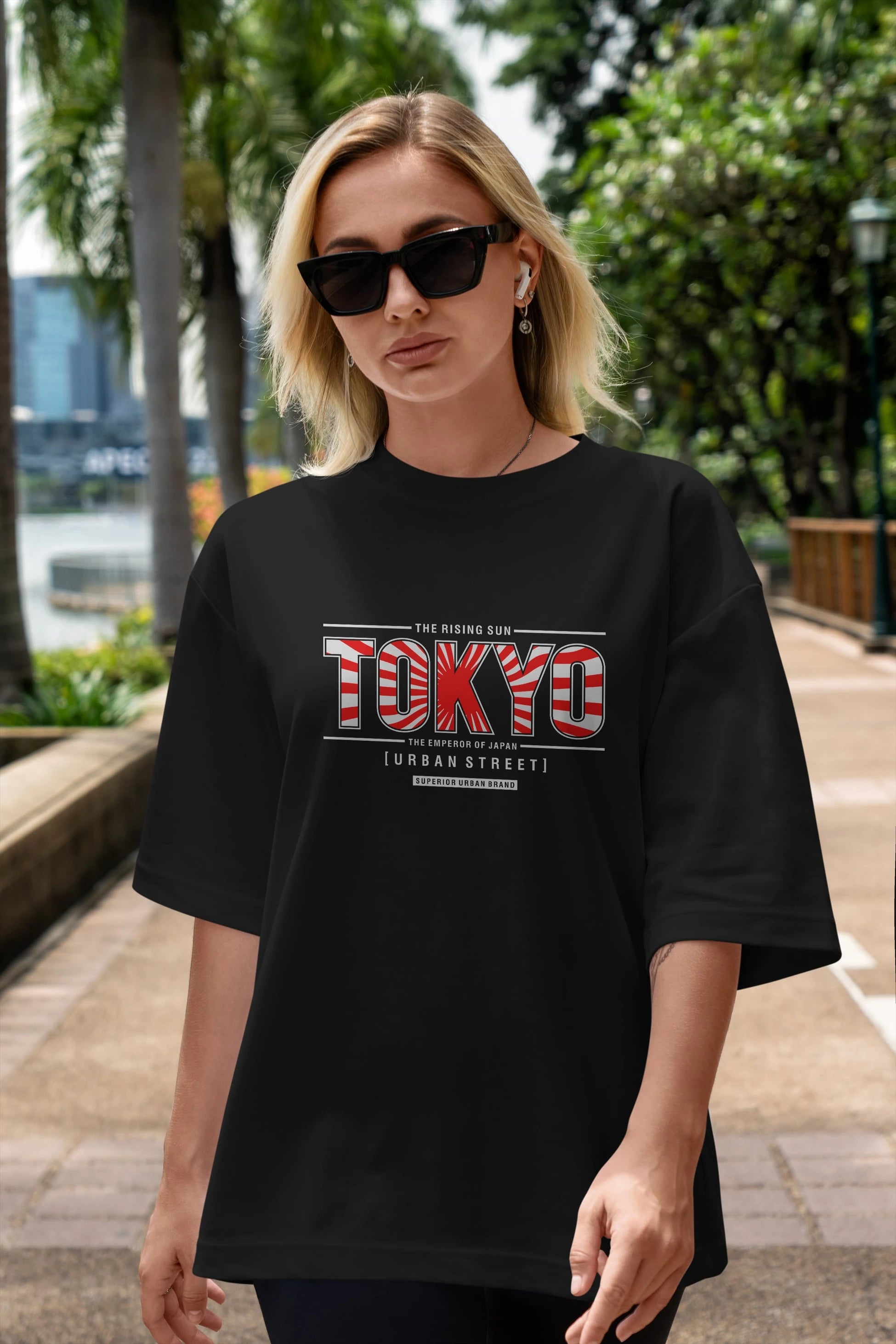 Tokyo Ön Baskılı Oversize t-shirt Erkek Kadın Unisex