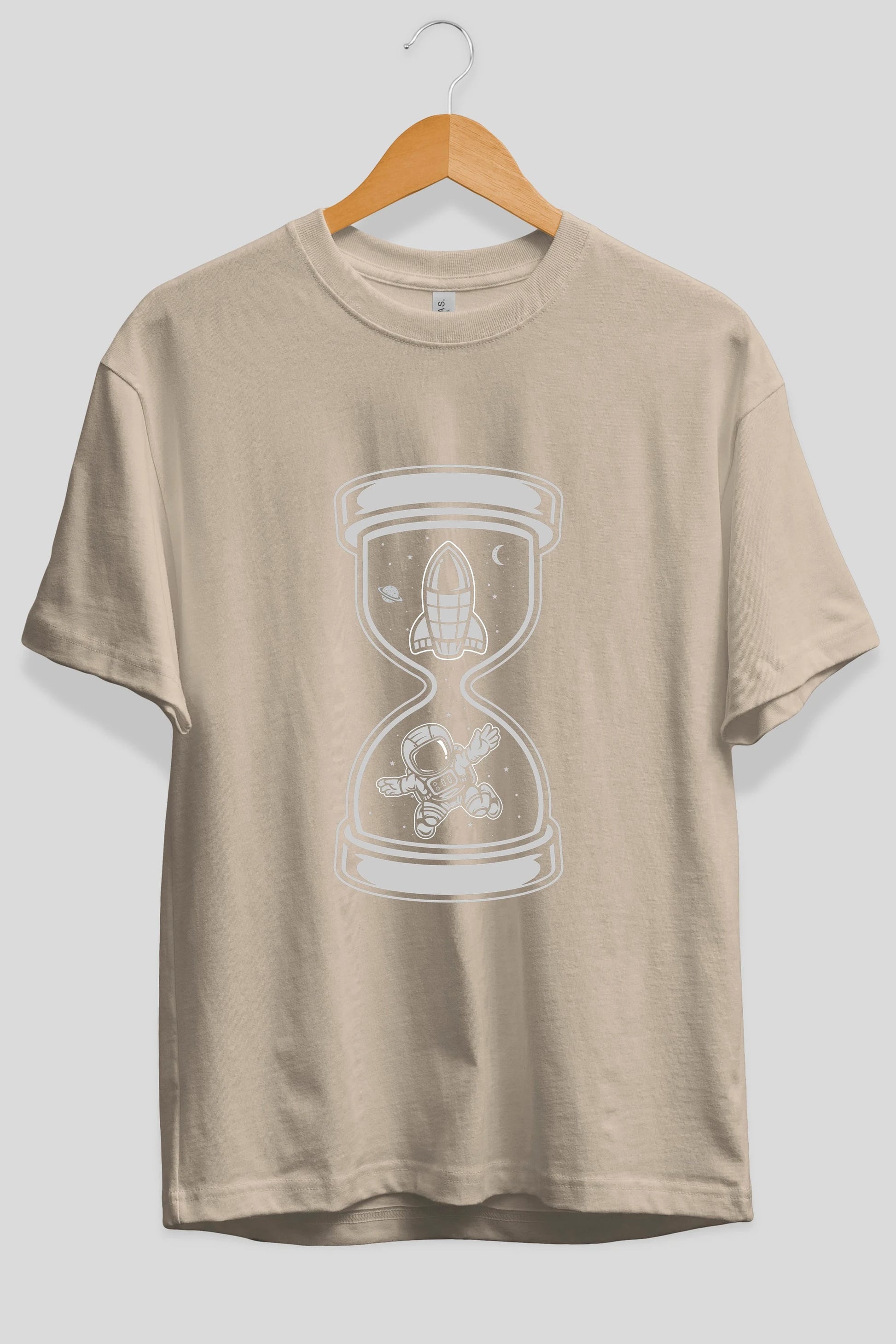 Astronaut Time Ön Baskılı Oversize t-shirt Erkek Kadın Unisex
