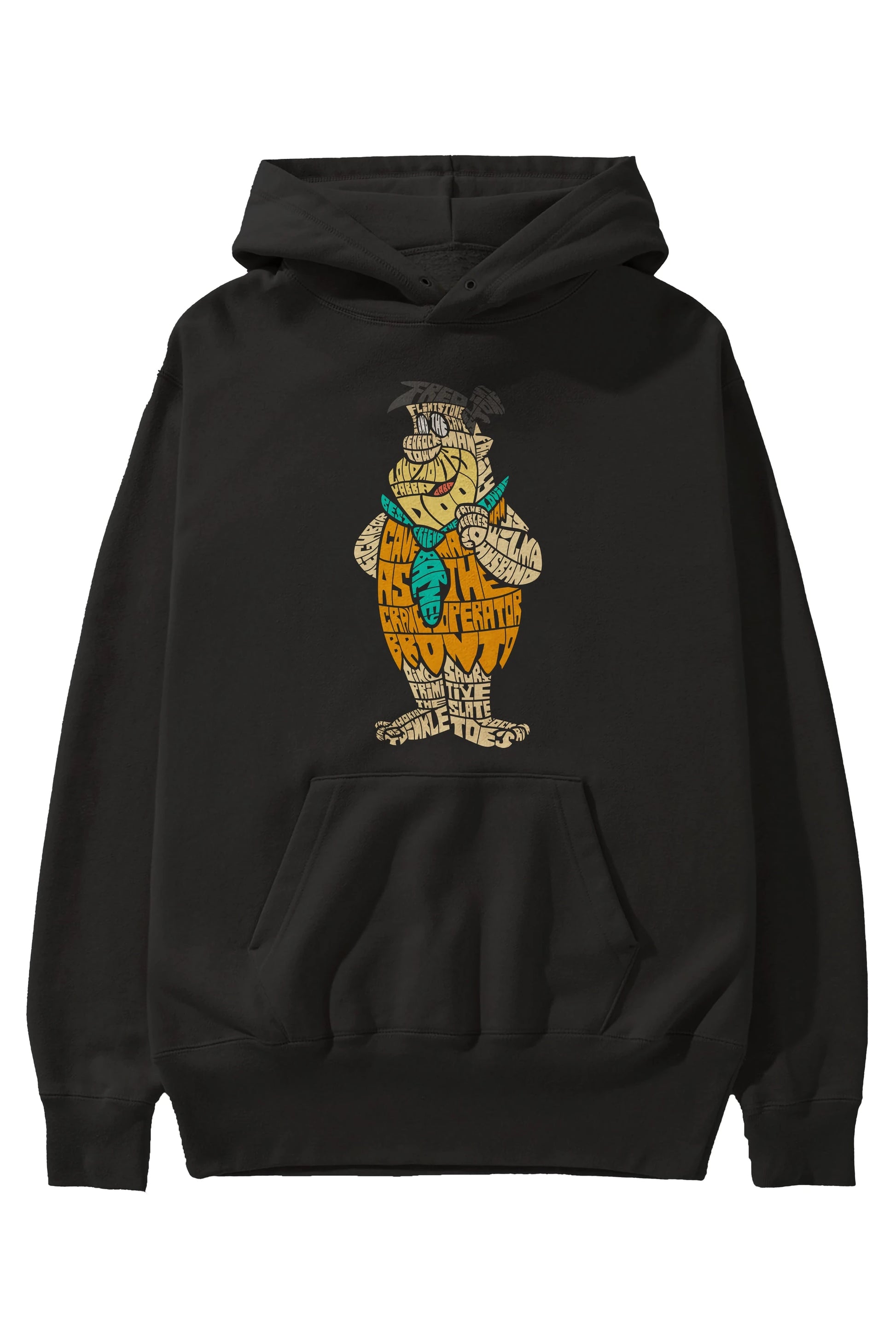 Fred Flintstone Ön Baskılı Hoodie Oversize Kapüşonlu Sweatshirt Erkek Kadın Unisex