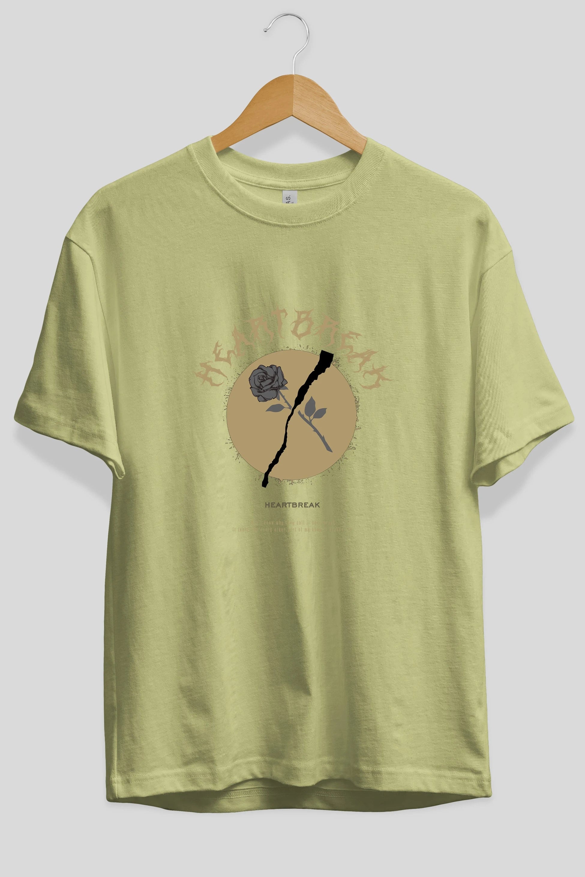 Heartbreak Ön Baskılı Oversize t-shirt Erkek Kadın Unisex