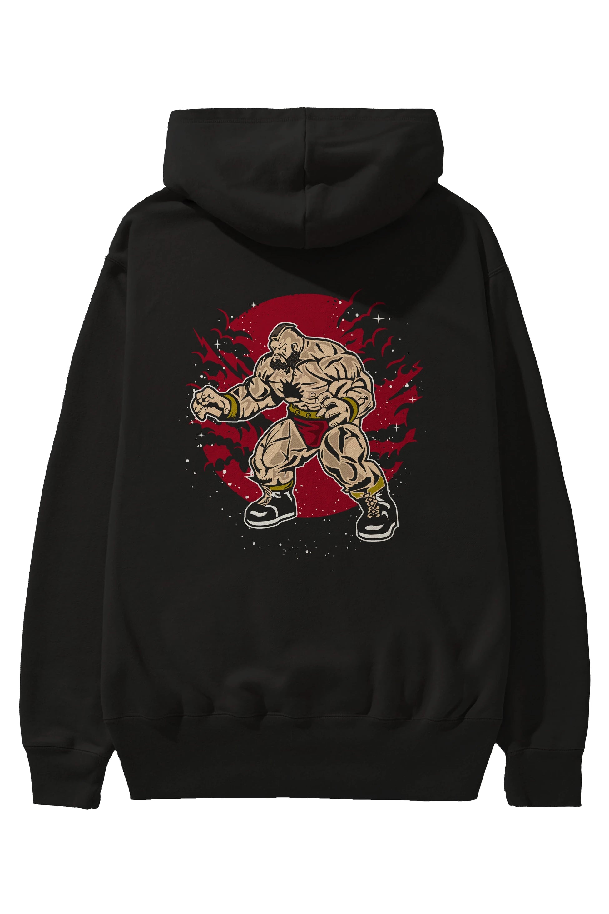 ZANGGIEF Arka Baskılı Hoodie Oversize Kapüşonlu Sweatshirt Erkek Kadın Unisex