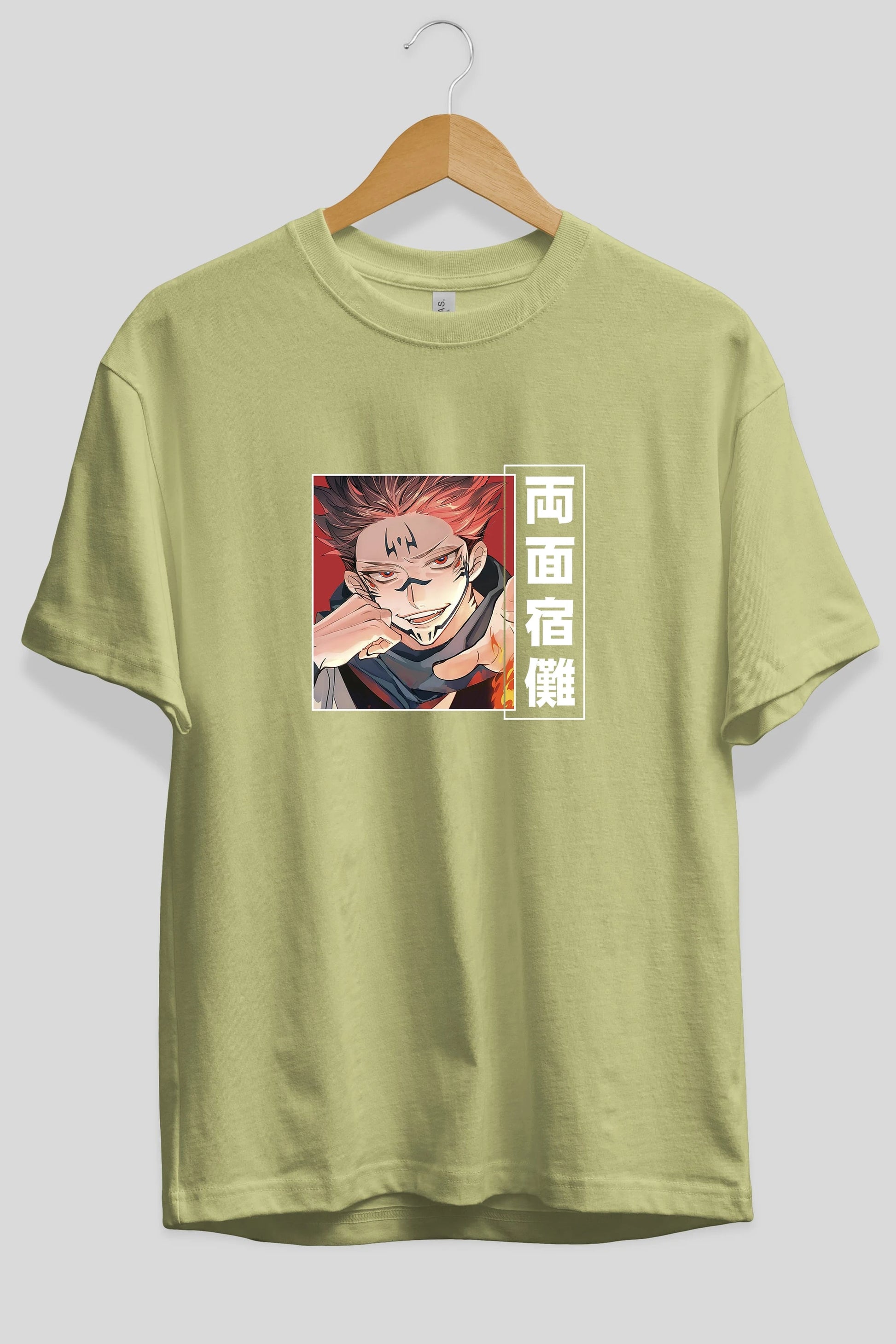 Sukuna Ryoumen 4 Anime Ön Baskılı Oversize t-shirt %100 pamuk Erkek Kadın Unisex