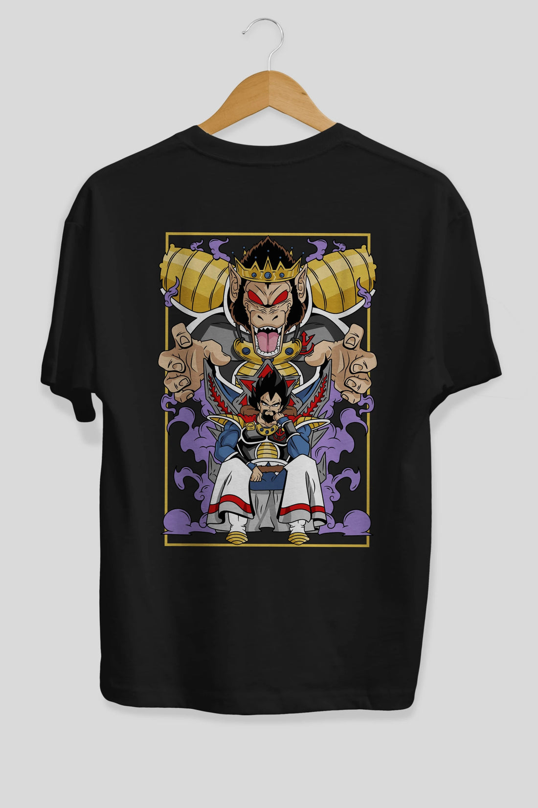 DragonBall ReyVegeta Anime Arka Baskılı Oversize t-shirt Erkek Kadın Unisex