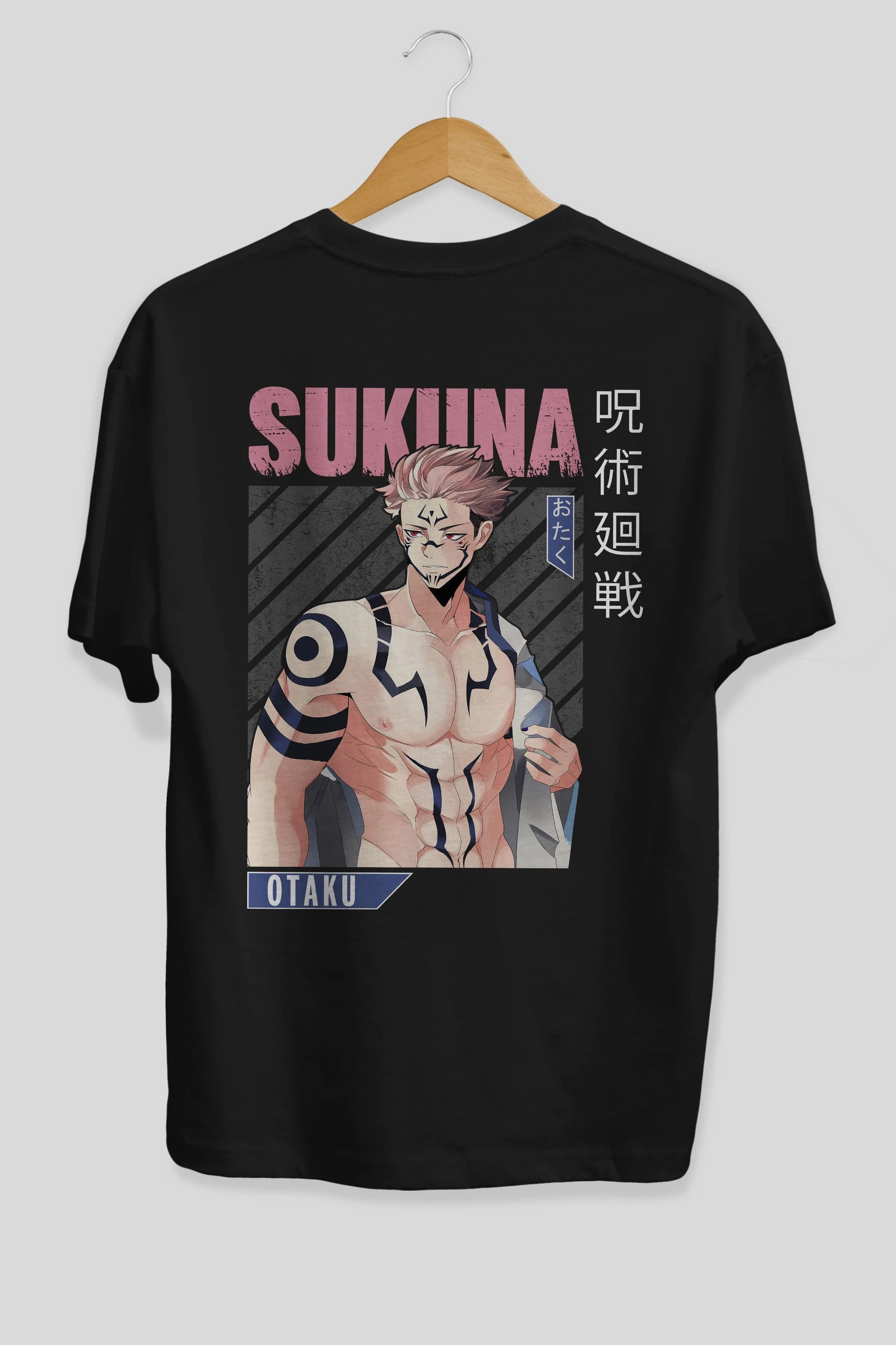 Sukuna Ryoumen 1 Anime Arka Baskılı Oversize t-shirt Erkek Kadın Unisex
