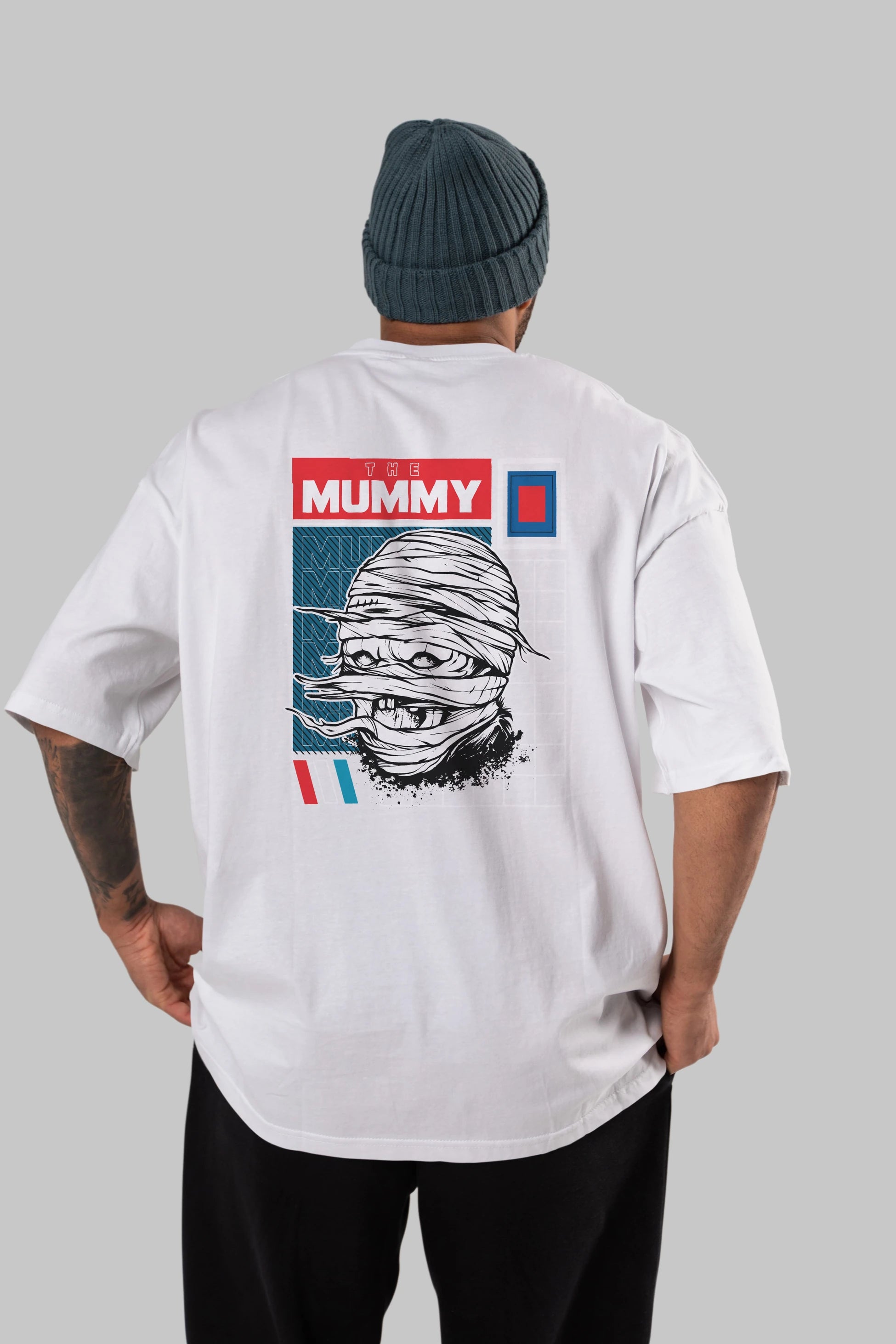 The Mummy Arka Baskılı Oversize t-shirt Erkek Kadın Unisex