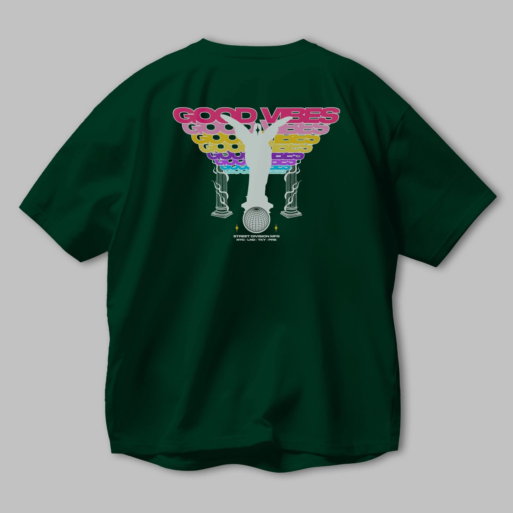 Good Vibes Arka Baskılı Oversize t-shirt Erkek Kadın Unisex