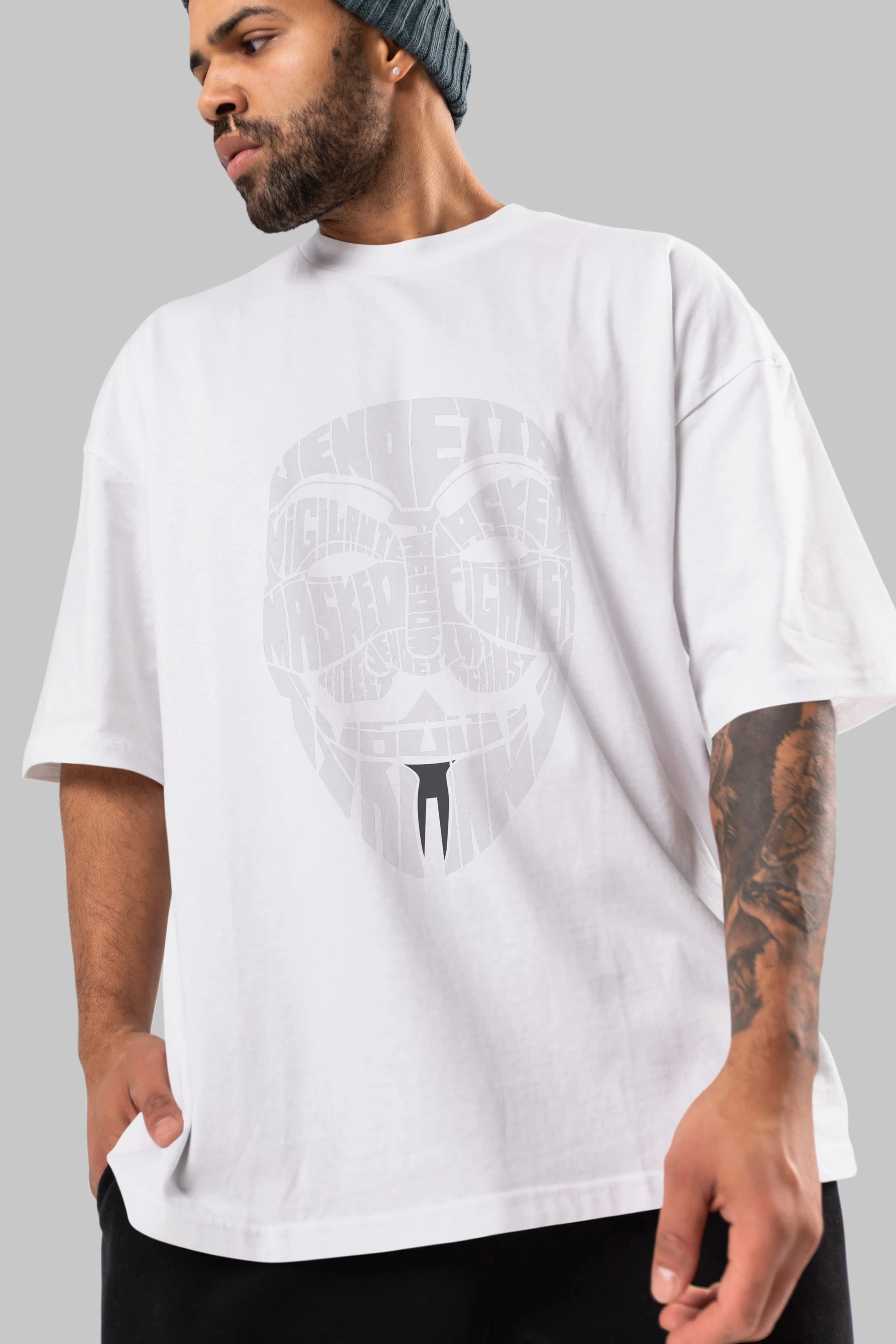 Vendetta Ön Baskılı Oversize t-shirt %100 pamuk Erkek Kadın Unisex