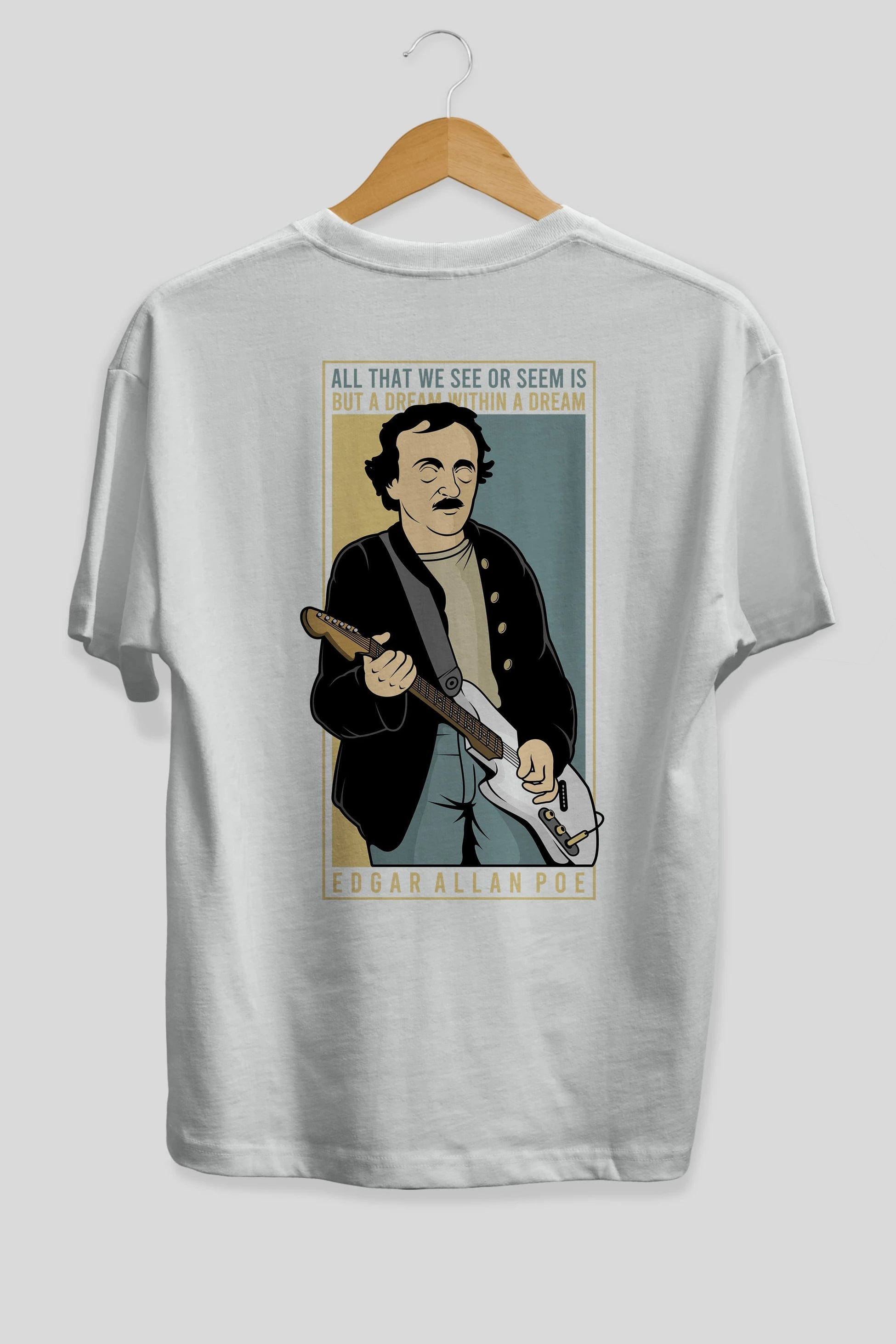 Edgar Alan Cobain Arka Baskılı Oversize t-shirt Erkek Kadın Unisex %100 Pamuk tişort