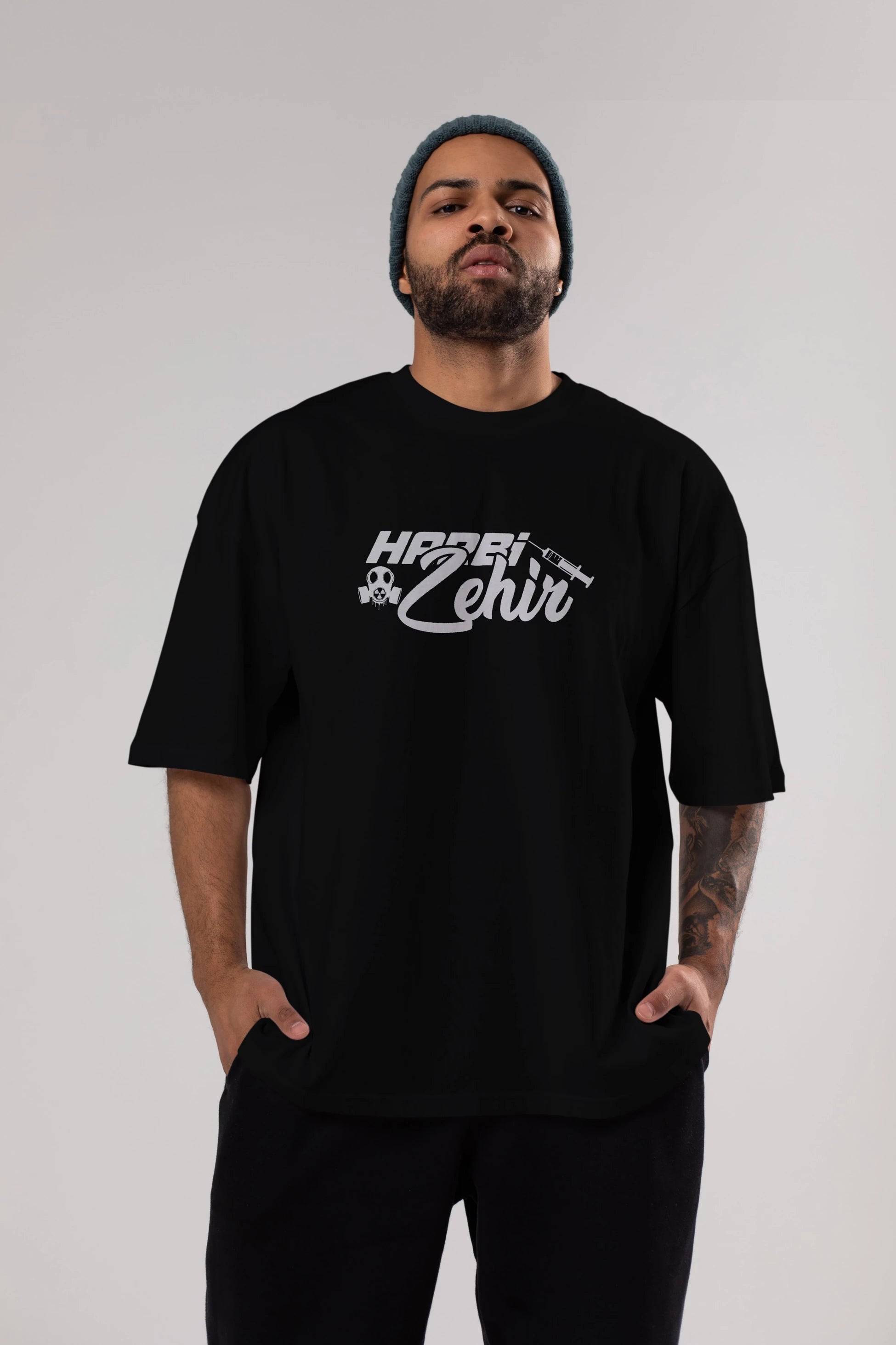Harbi Zehir Ön Baskılı Oversize t-shirt %100 pamuk Erkek Kadın Unisex