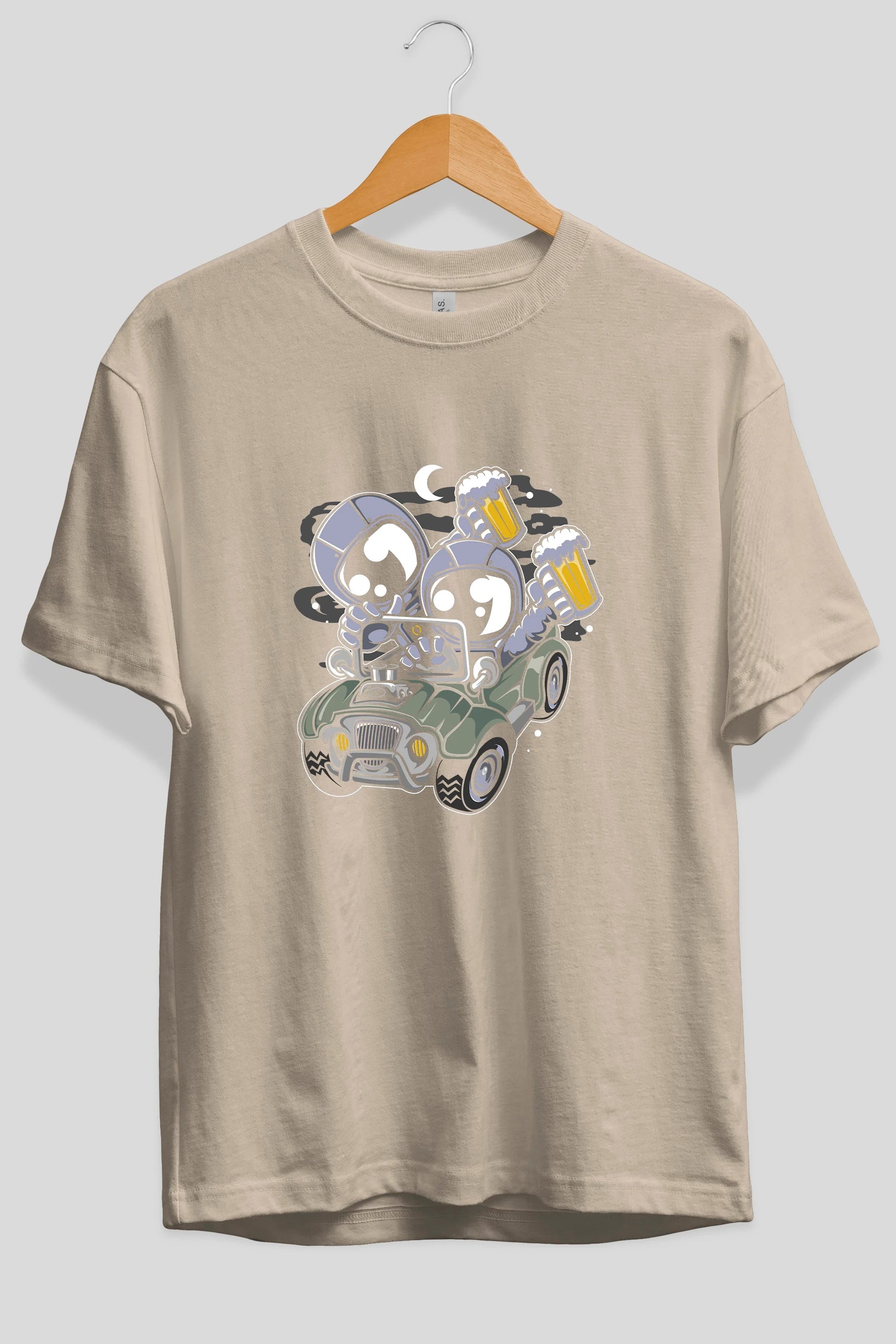 Astronaut Offroad Ön Baskılı Oversize t-shirt Erkek Kadın Unisex