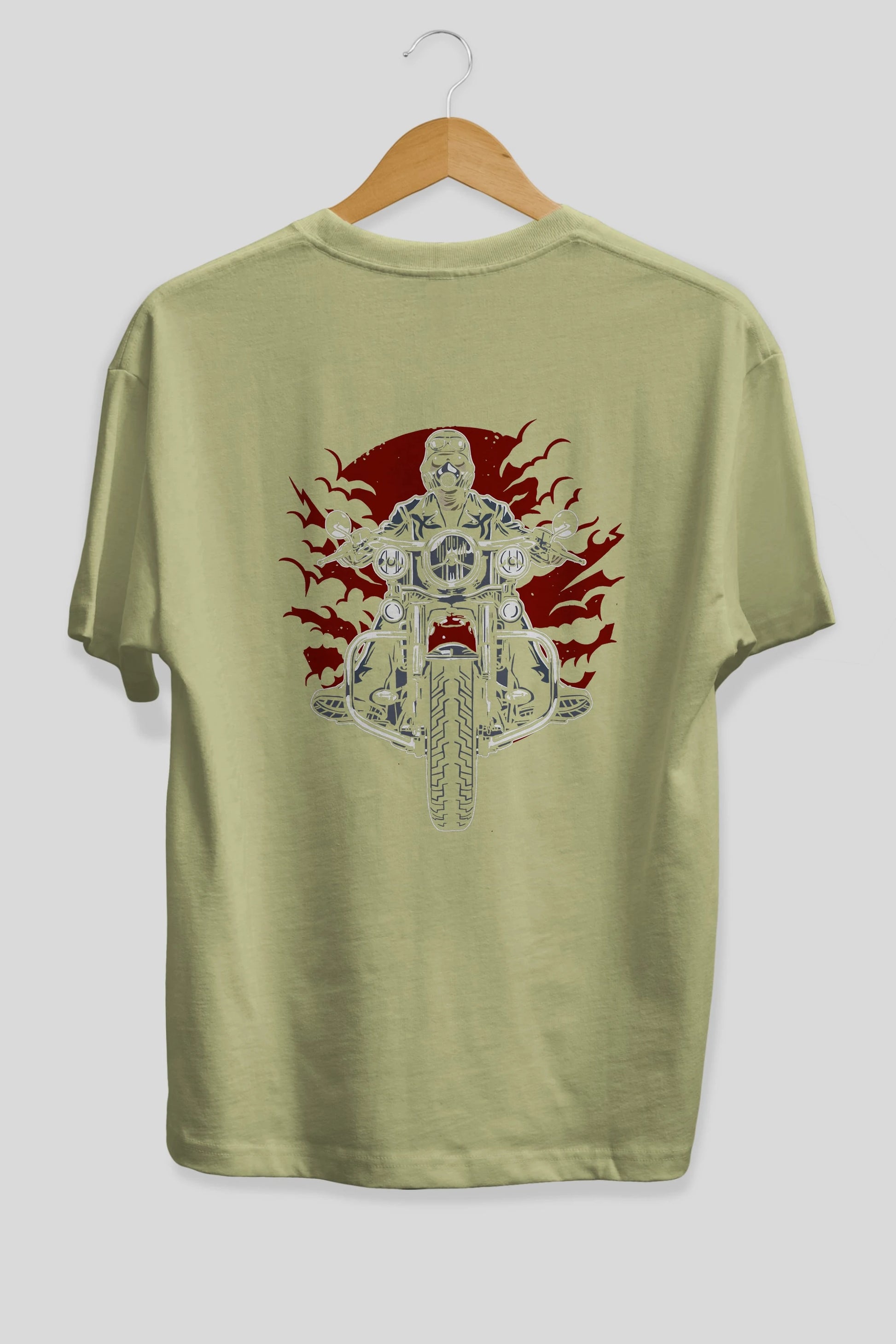 Wild Biker Arka Baskılı Oversize t-shirt Erkek Kadın Unisex %100 Pamuk