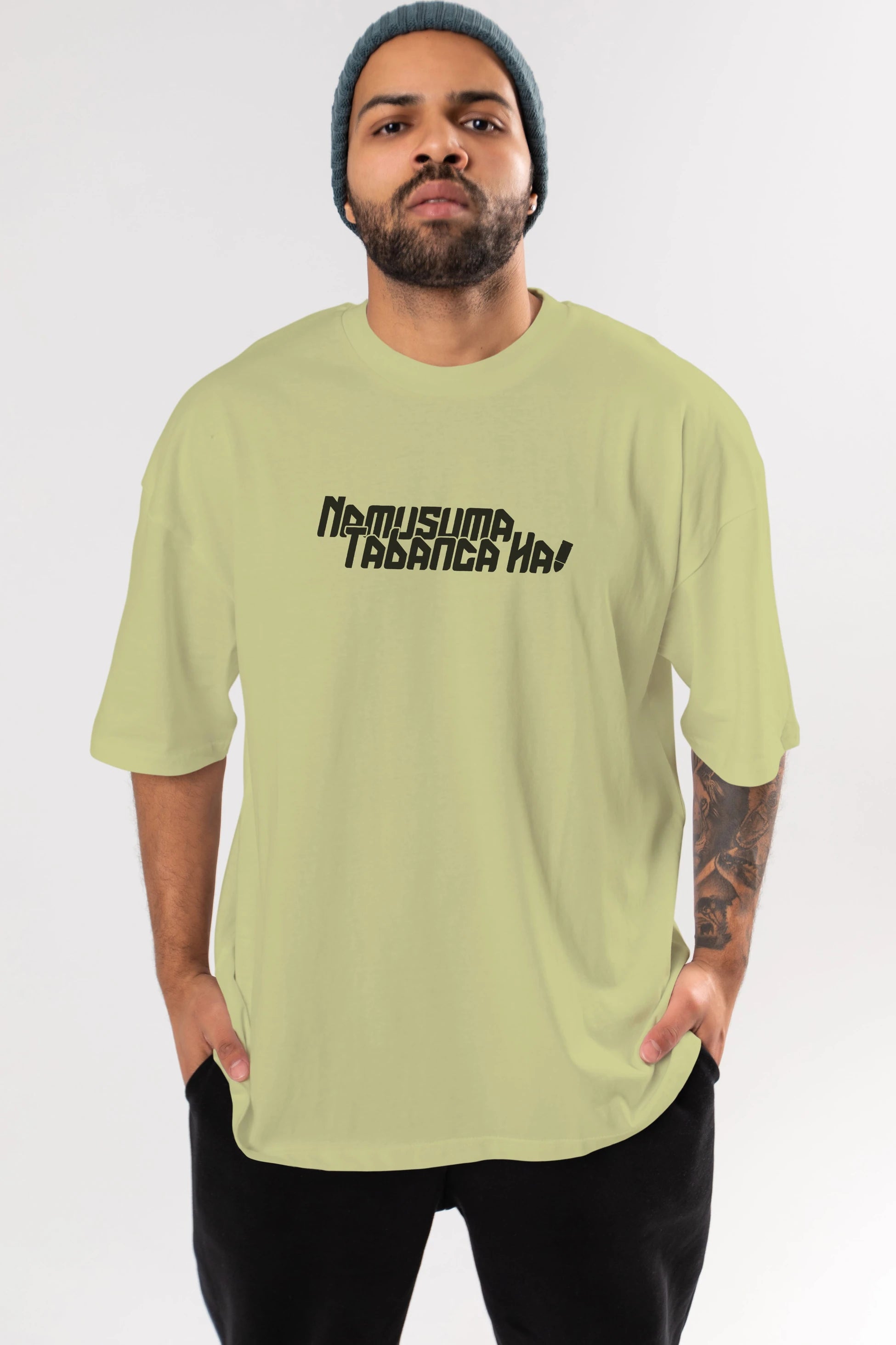 Namusuma Tabanca Ha Ön Baskılı Oversize t-shirt %100 pamuk Erkek Kadın Unisex