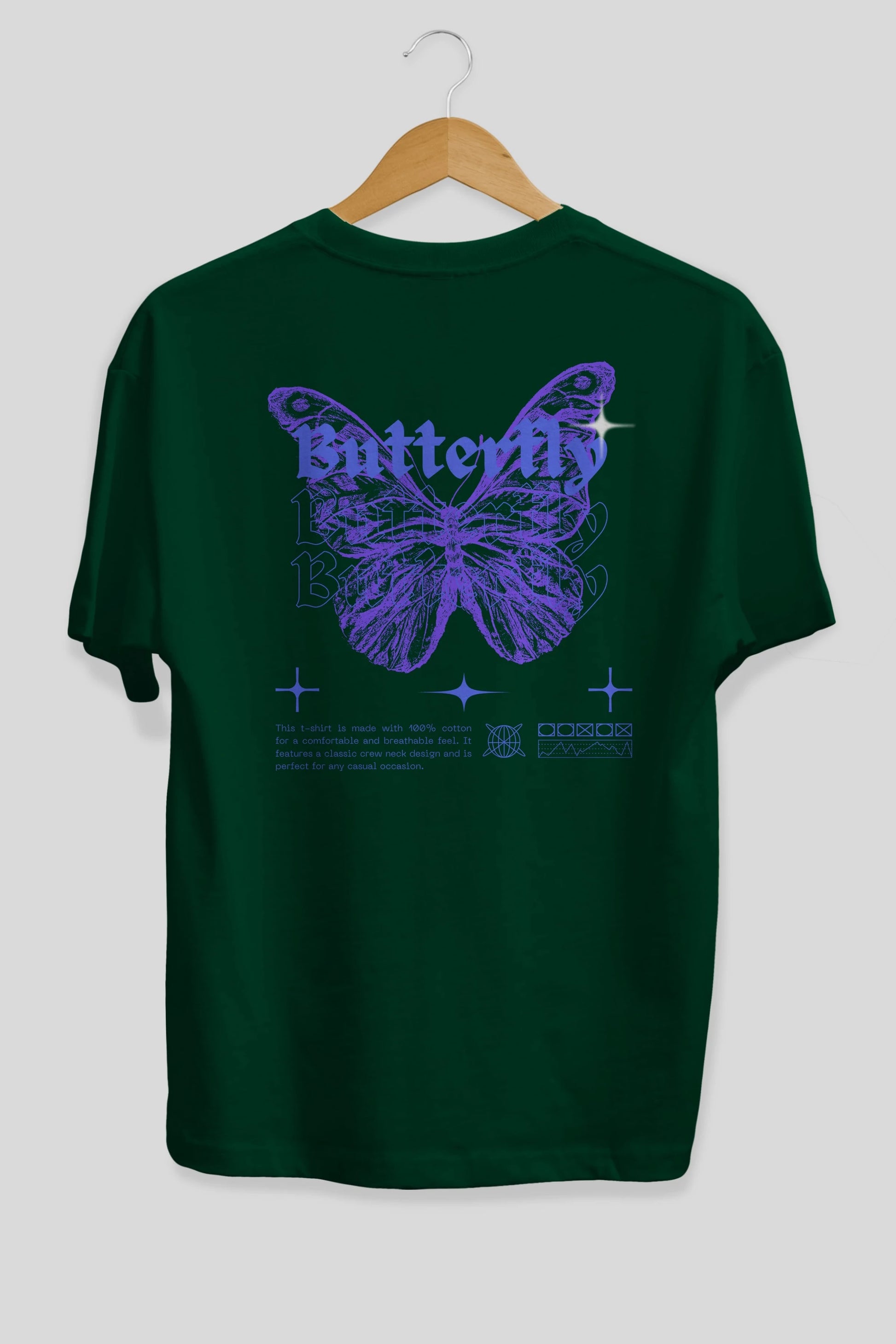 Butterfly Streetwear Arka Baskılı Oversize t-shirt Erkek Kadın Unisex