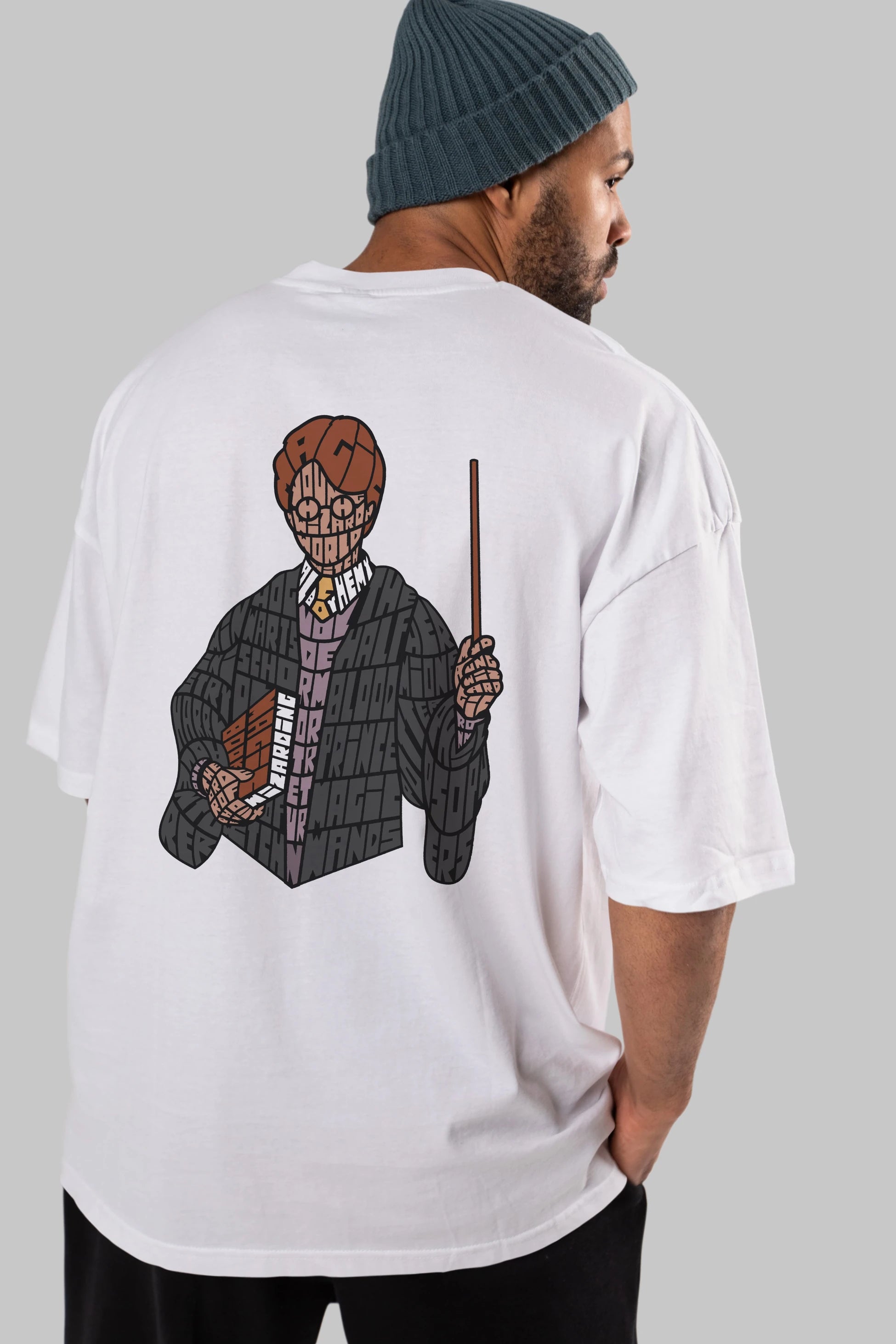 Harry Arka Baskılı Oversize t-shirt %100 pamuk Erkek Kadın Unisex