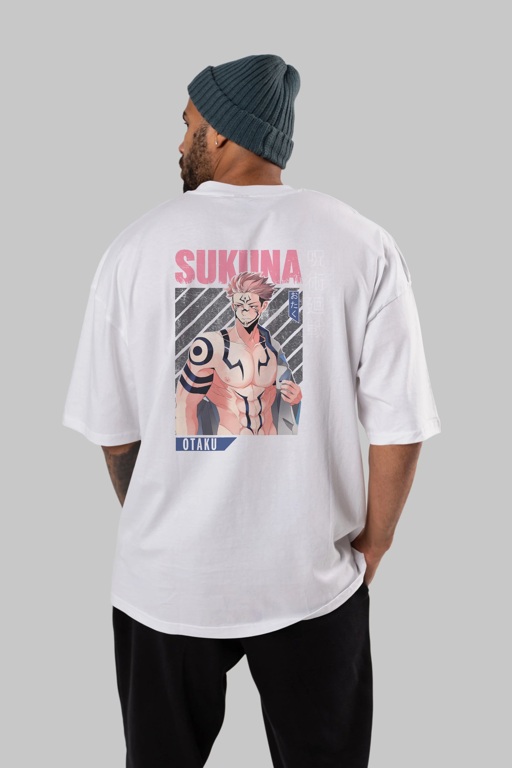 Sukuna Ryoumen 1 Anime Arka Baskılı Oversize t-shirt Erkek Kadın Unisex