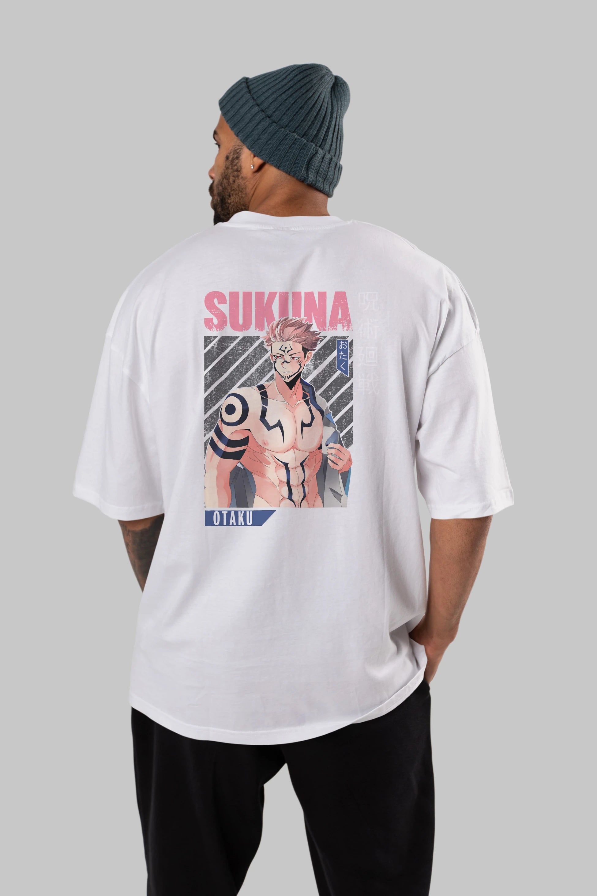 Sukuna Ryoumen 1 Anime Arka Baskılı Oversize t-shirt Erkek Kadın Unisex