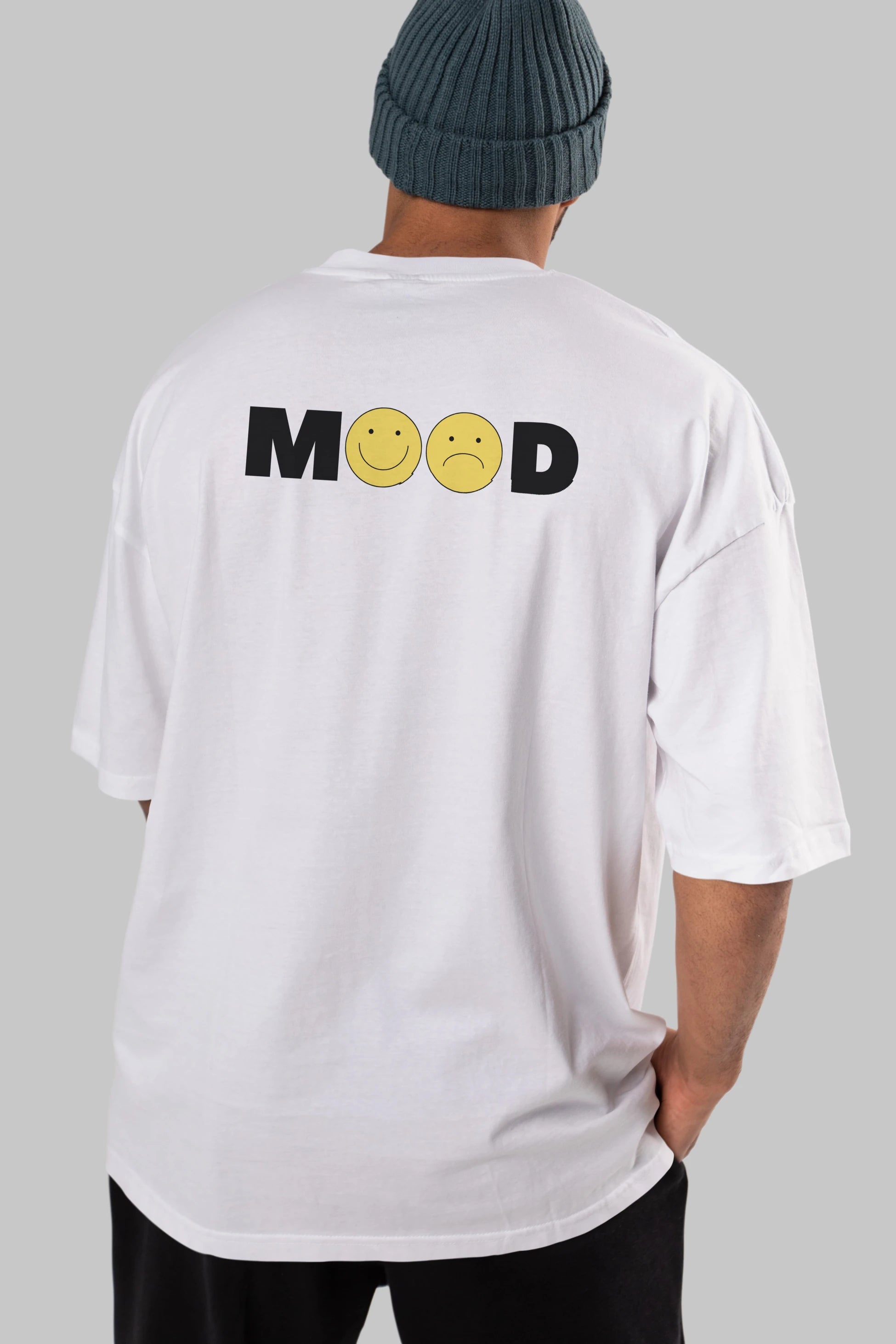 Mood Arka Baskılı Oversize t-shirt Erkek Kadın Unisex