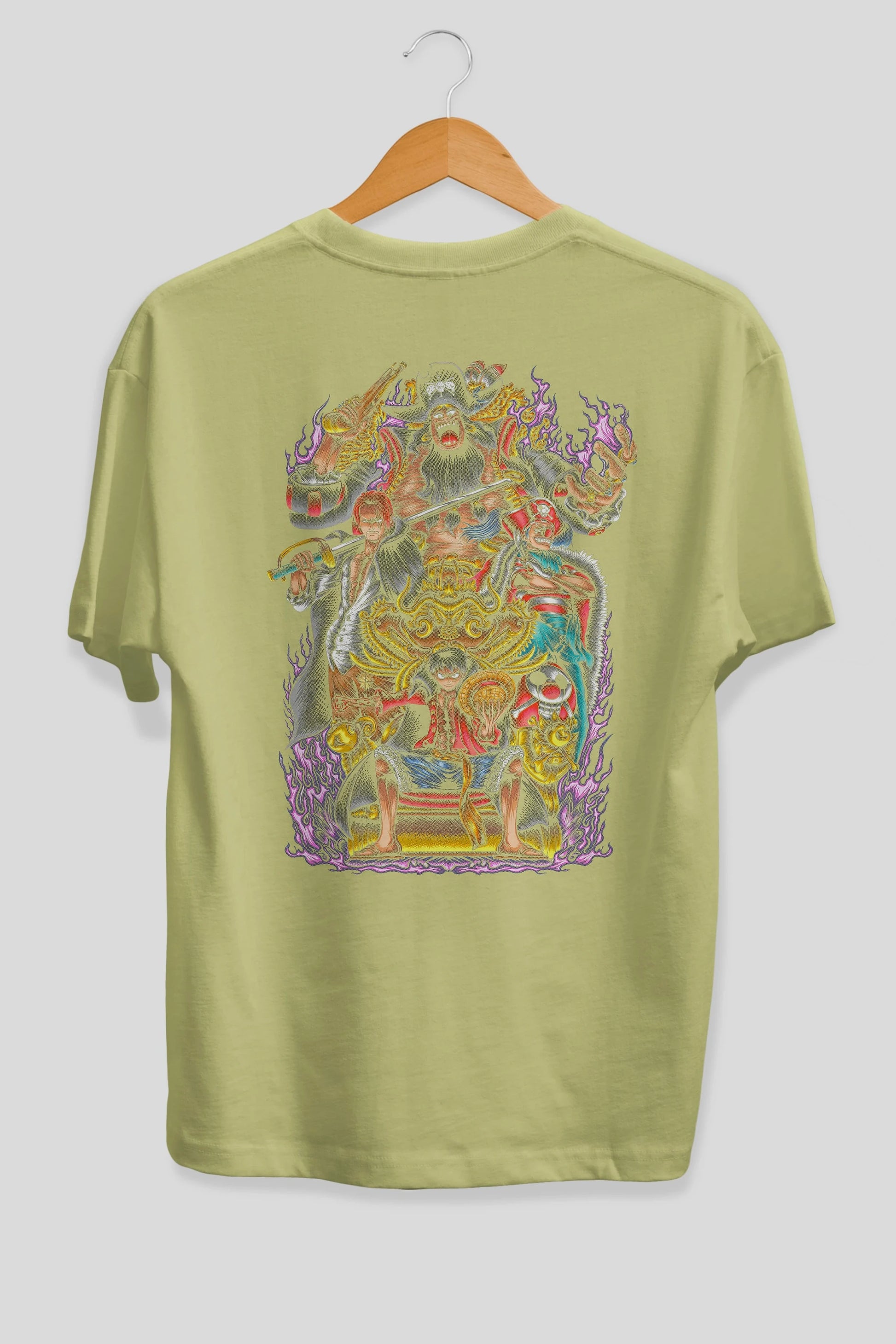 ONE PIECE (8) Anime Arka Baskılı Oversize t-shirt Erkek Kadın Unisex